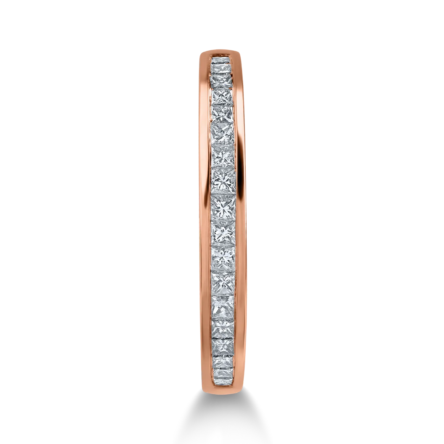 Inel semi eternity din aur roz cu diamante princess de 0.3ct