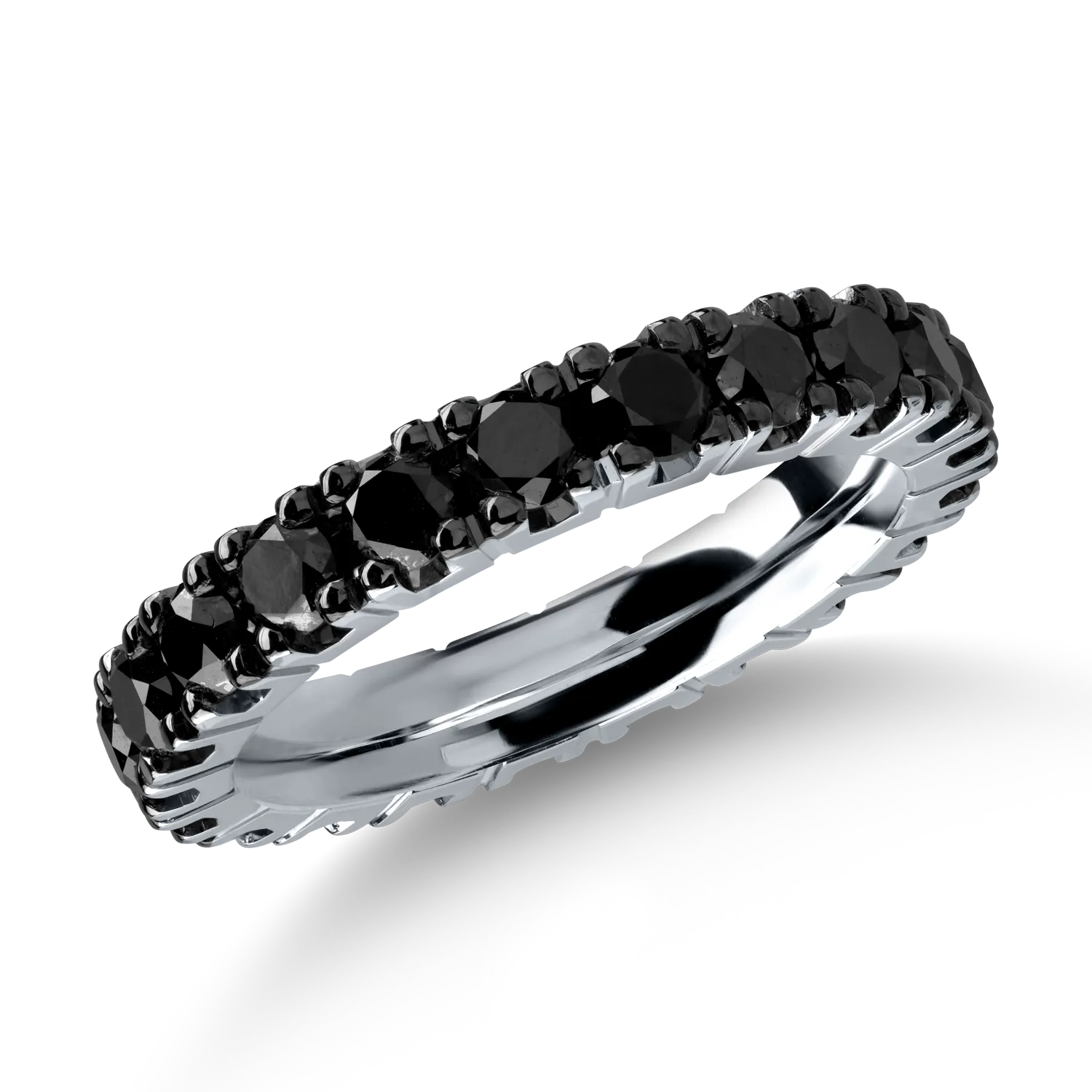 Fehér arany örökkévalóság gyűrű 2.1ct fekete gyémántokkal