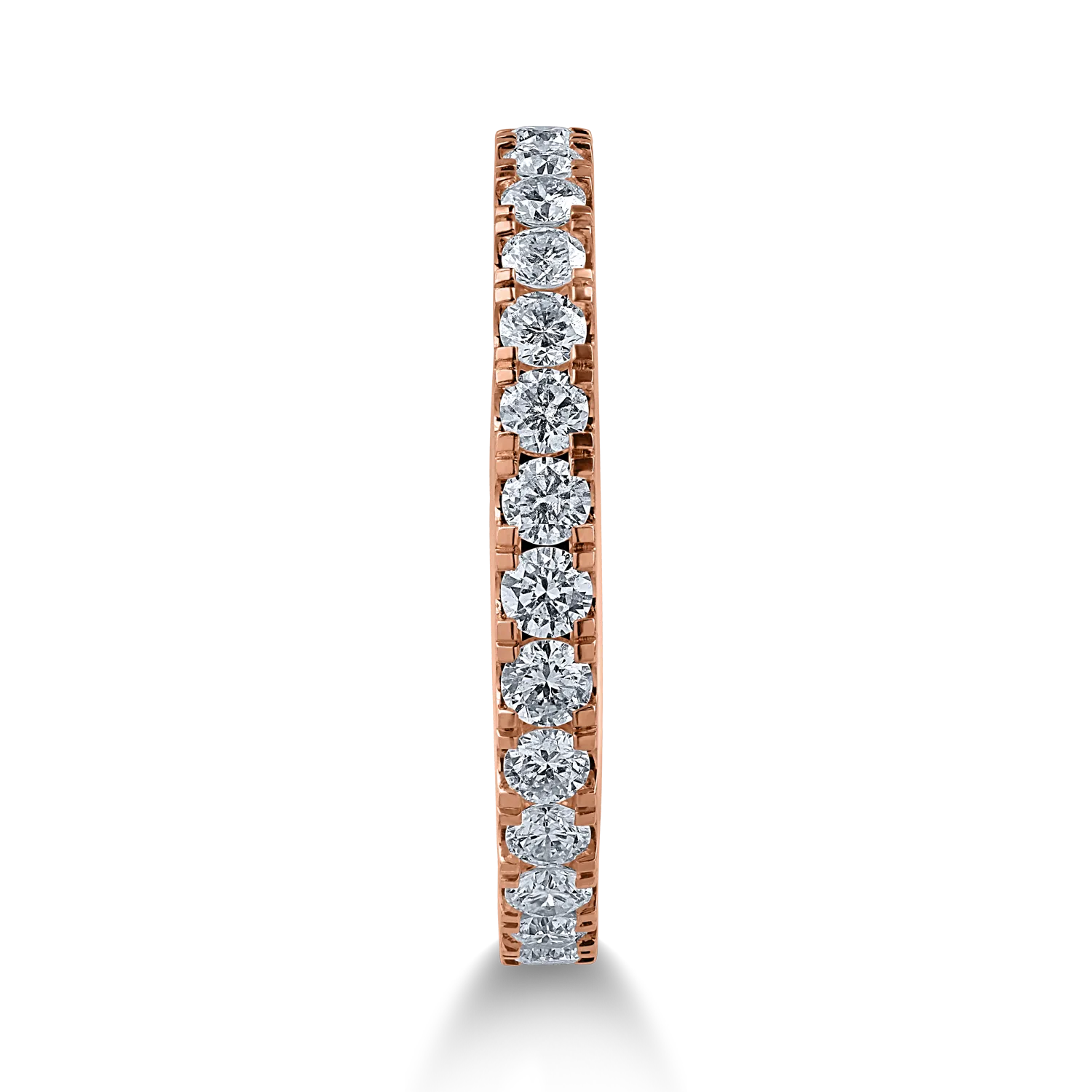 Inel semi eternity din aur roz cu diamante de 0.5ct