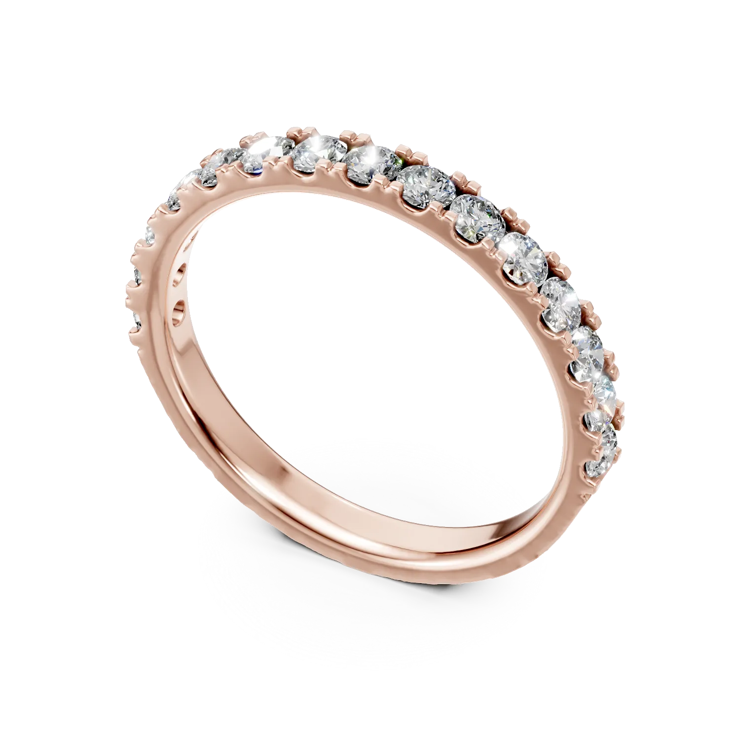 Half eternity ring in rose gold with 0.5ct diamonds