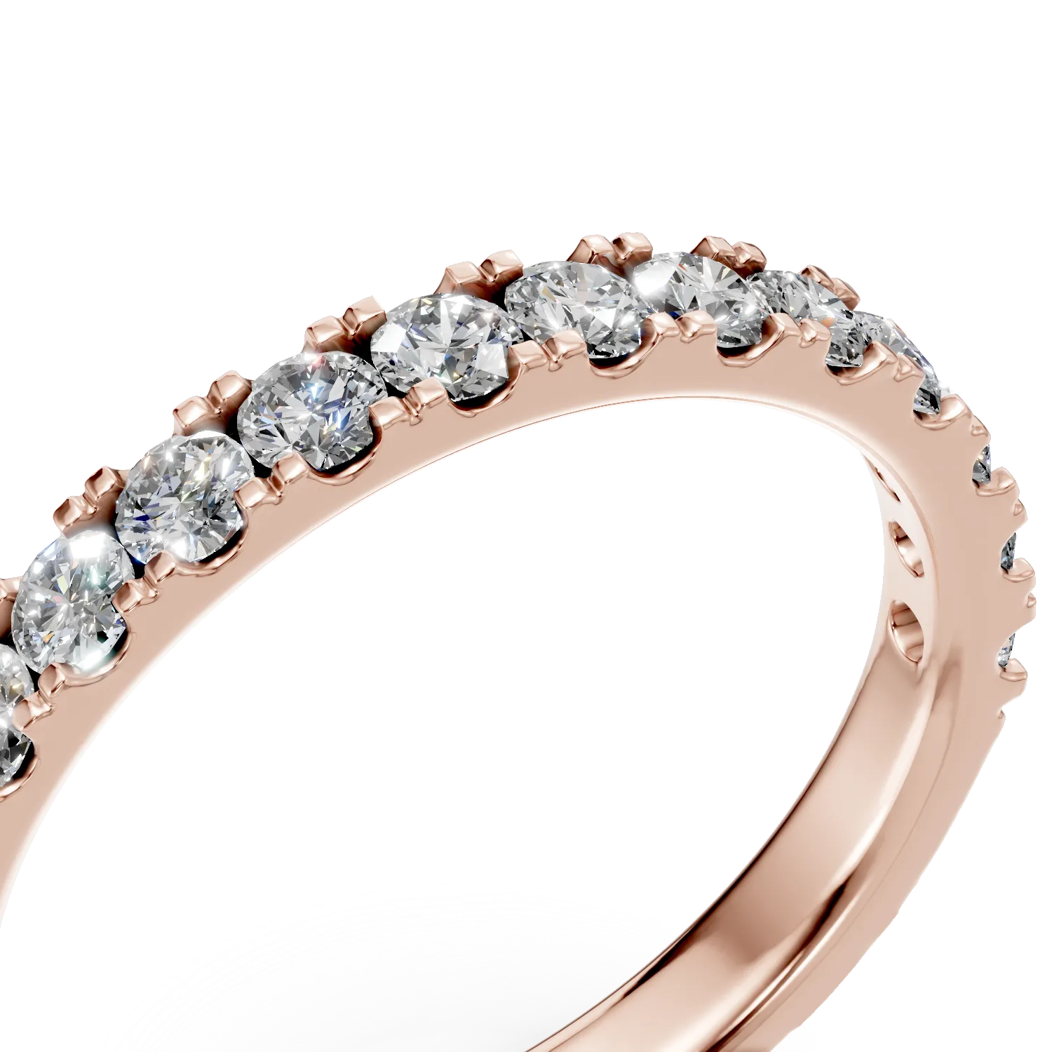 Half eternity ring in rose gold with 0.5ct diamonds