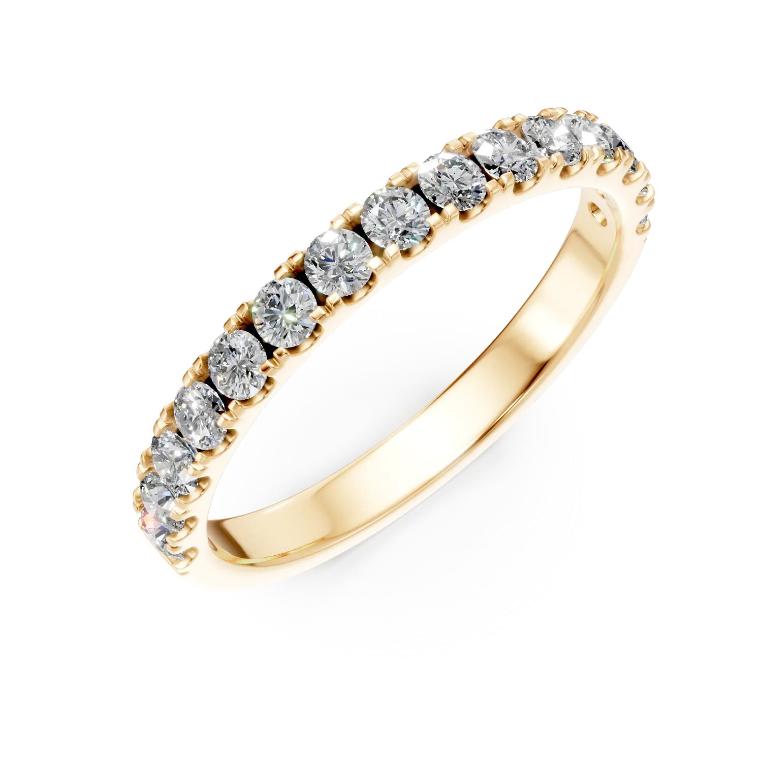 Inel semi eternity din aur galben cu diamante de 0.5ct