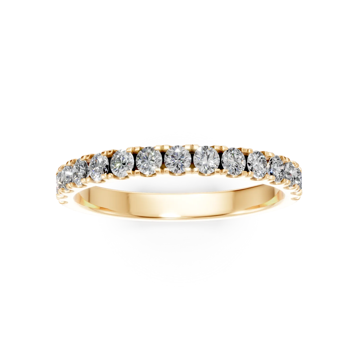 Inel semi eternity din aur galben cu diamante de 0.5ct