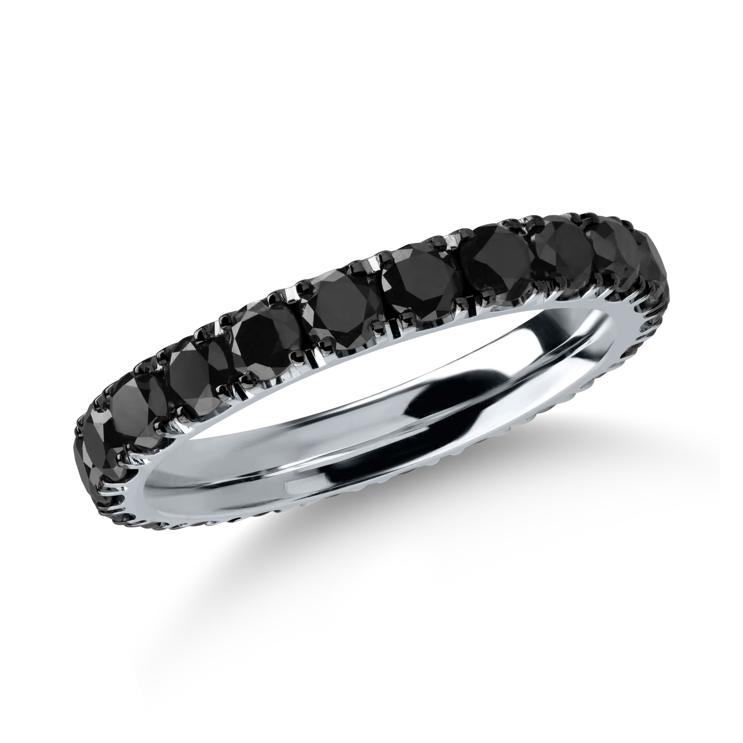 Fehér arany örökkévalóság gyűrű 2.05ct fekete gyémántokkal
