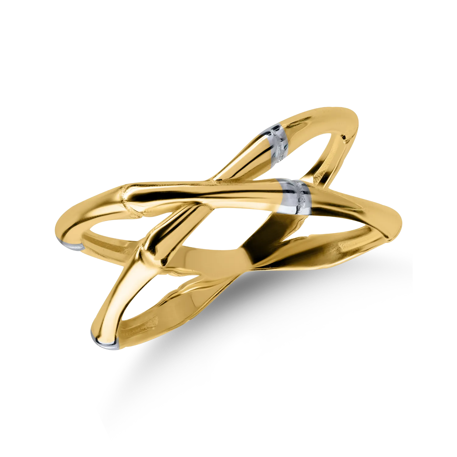Minimalistyczny pierścionek z biało-żółtego złota