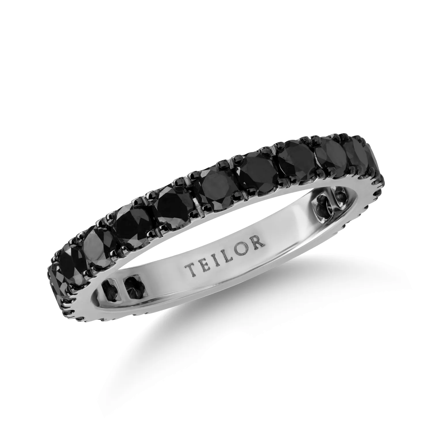 White gold eternity ring with 1.09ct black diamonds
