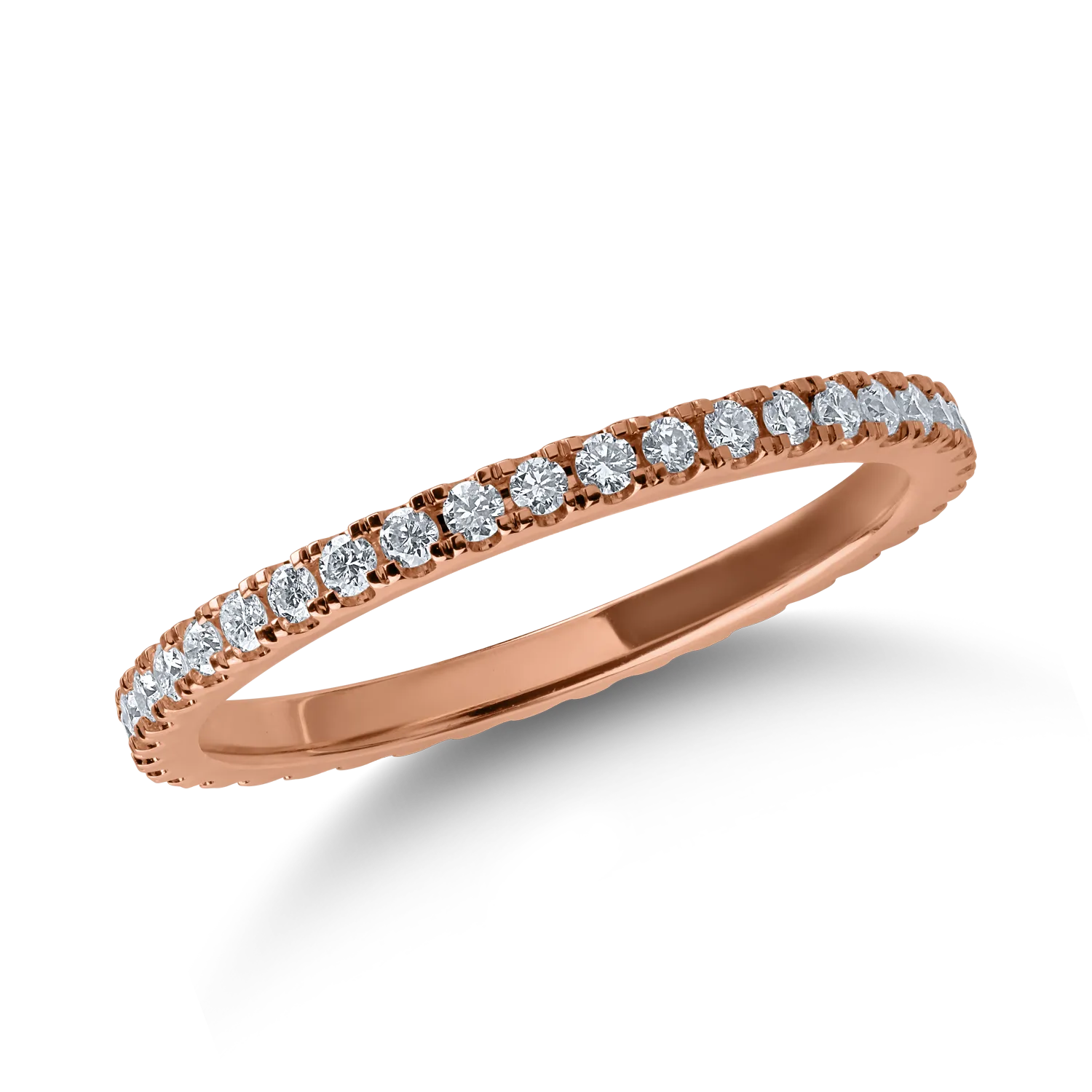 Inel eternity din aur roz cu diamante de 0.33ct