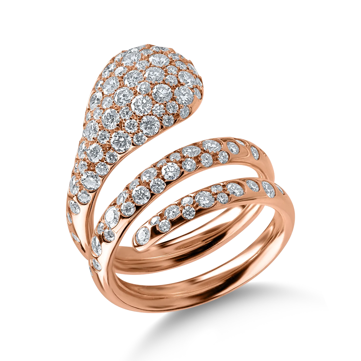 Inel din aur roz cu diamante de 1.8ct