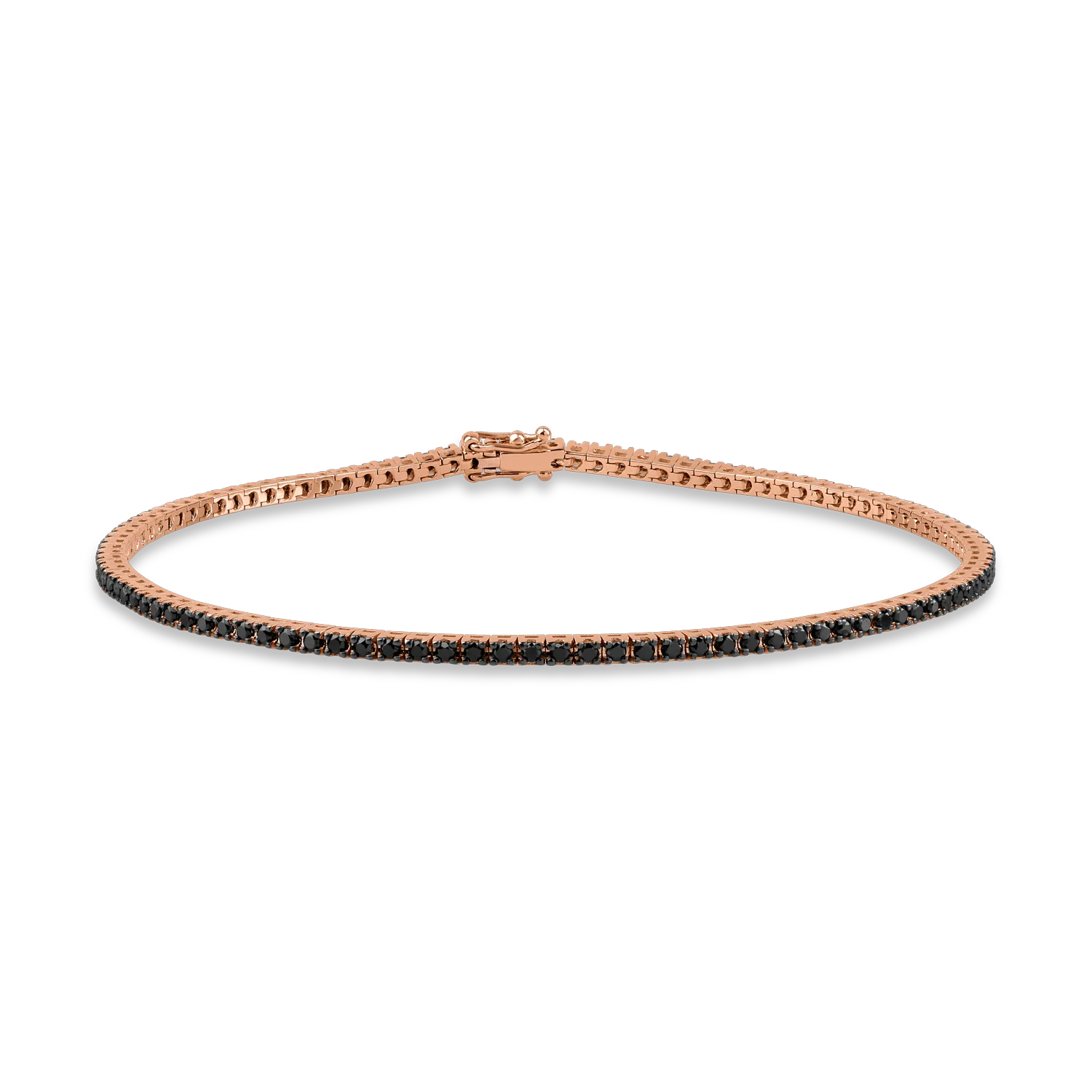 Rose gold tennis bracelet with 1.1ct black diamonds