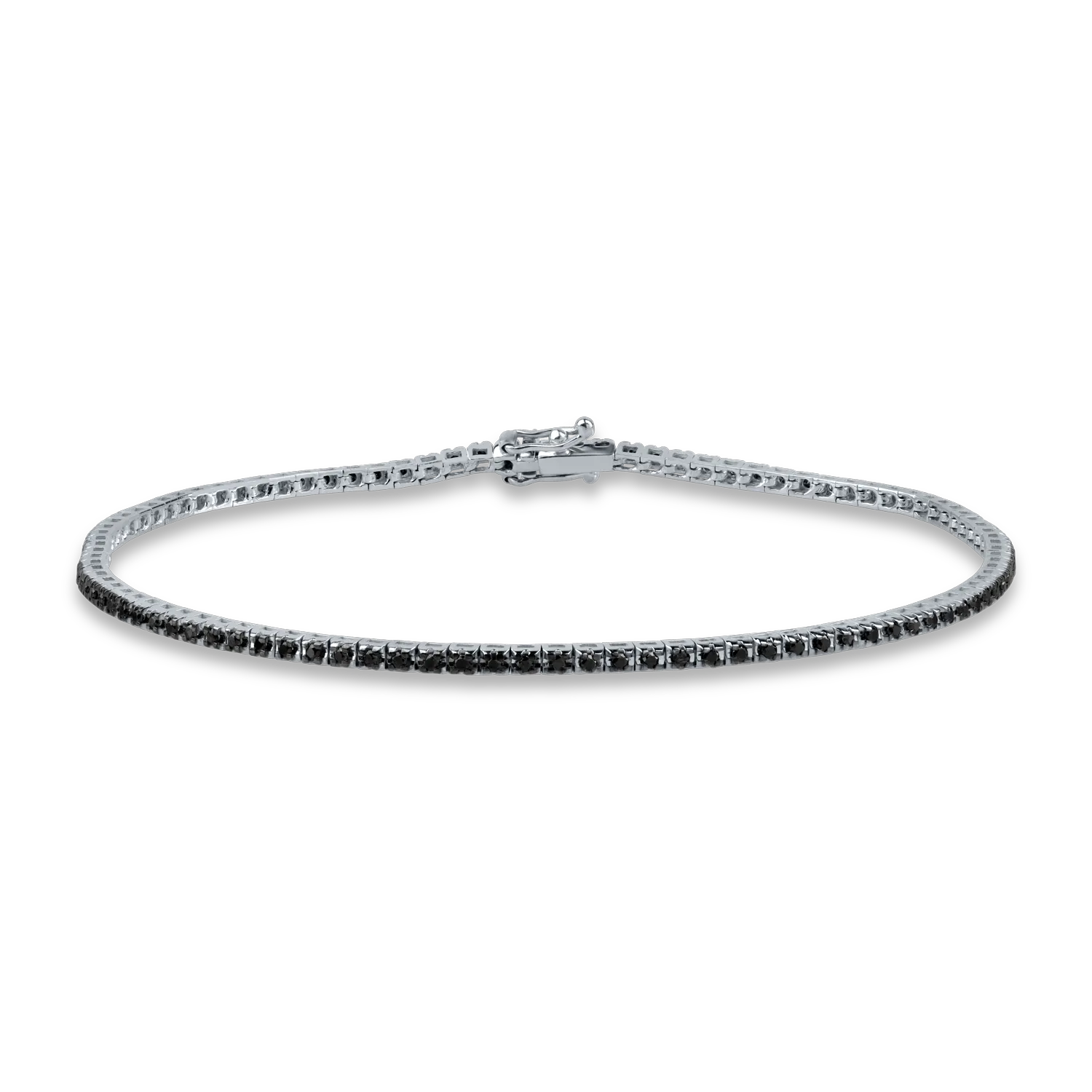 Black gold tennis bracelet with 1.1ct black diamonds