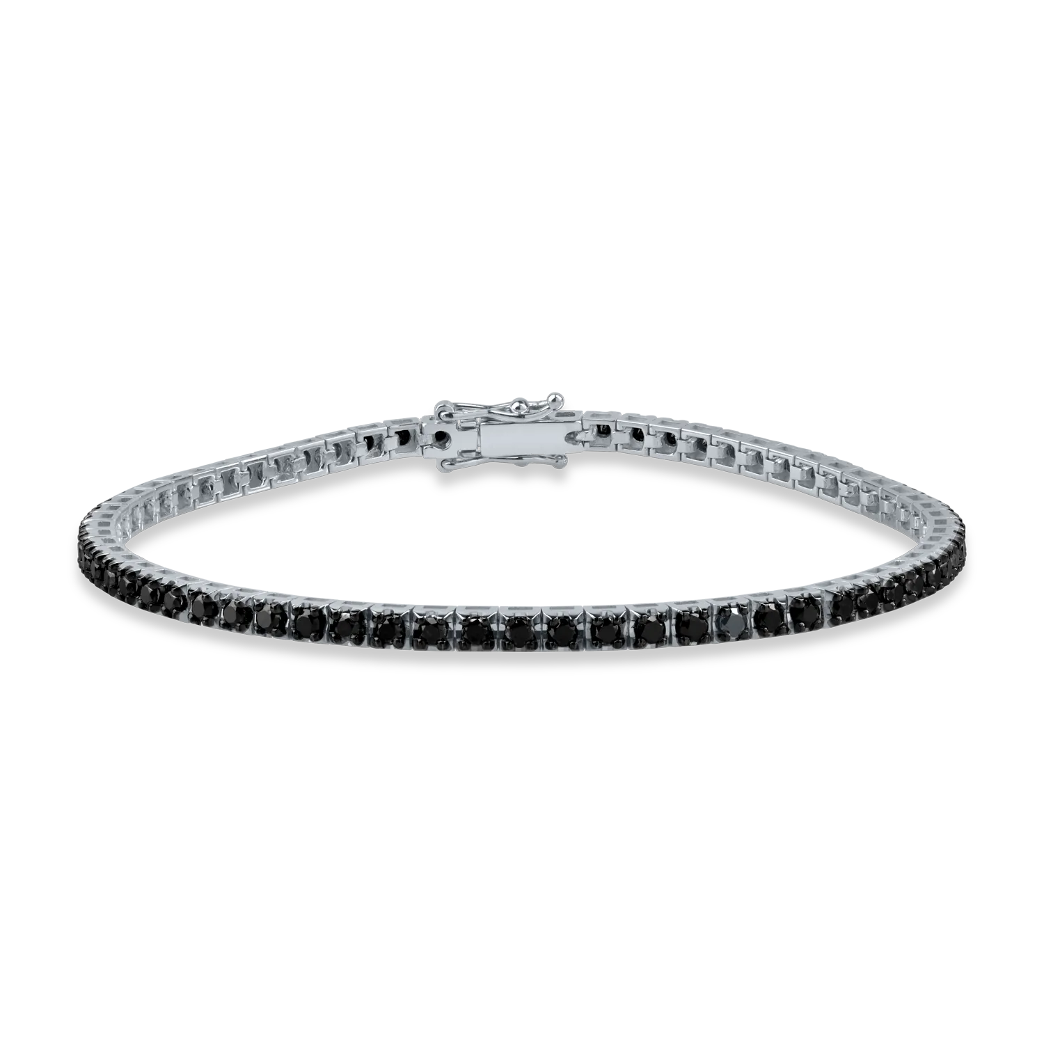 White gold tennis bracelet with 1.9ct black diamonds