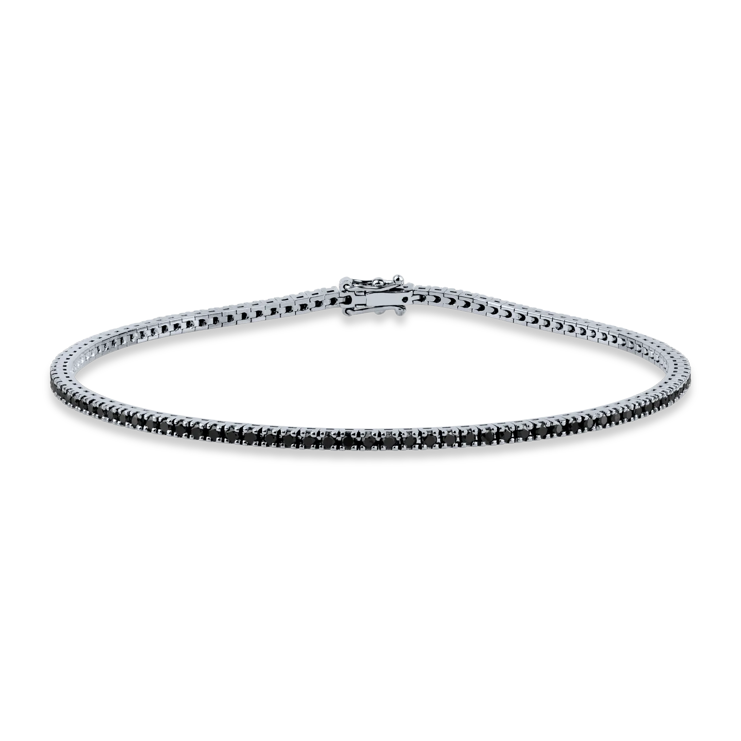 Black gold tennis bracelet with 1.05ct black diamonds