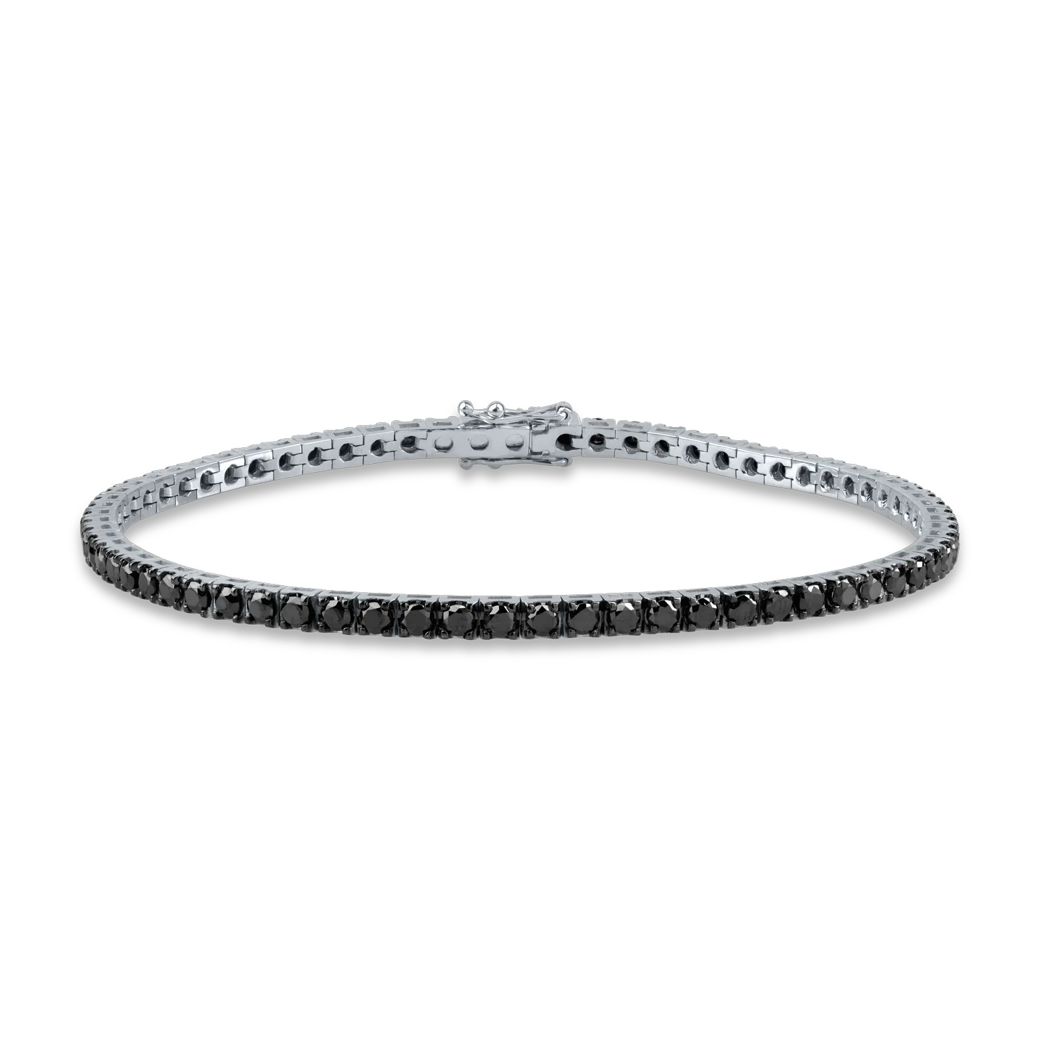 Black gold tennis bracelet with 3.8ct black diamonds