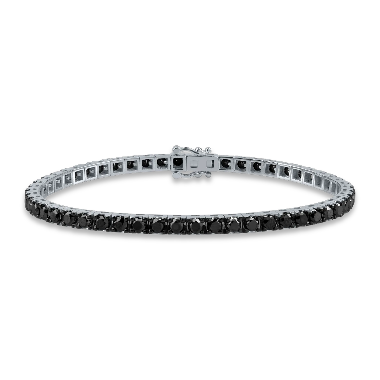 White gold tennis bracelet with 5.1ct black diamonds