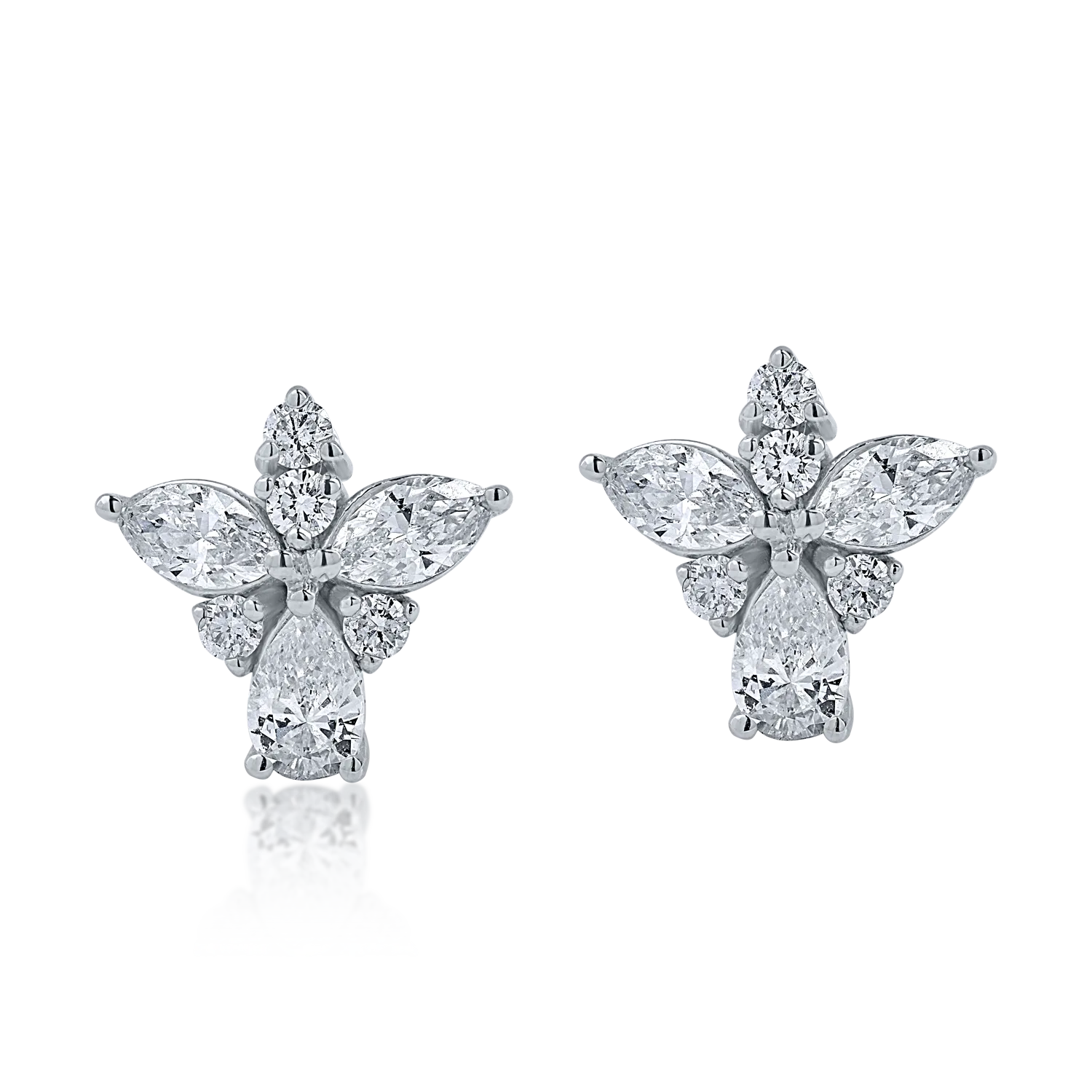 White gold butterfly earrings with 0.94ct diamonds