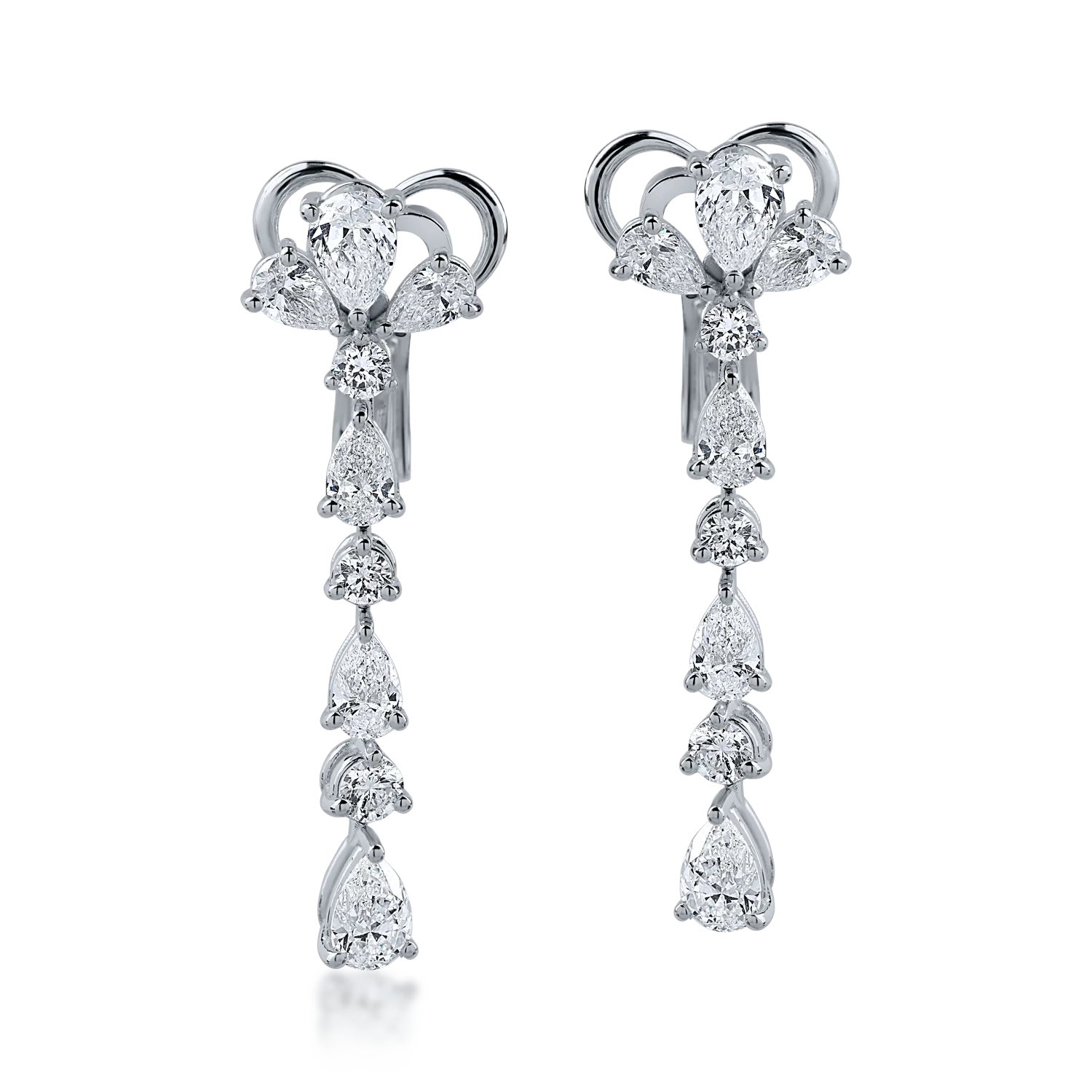 White gold earrings with 3.75ct diamonds
