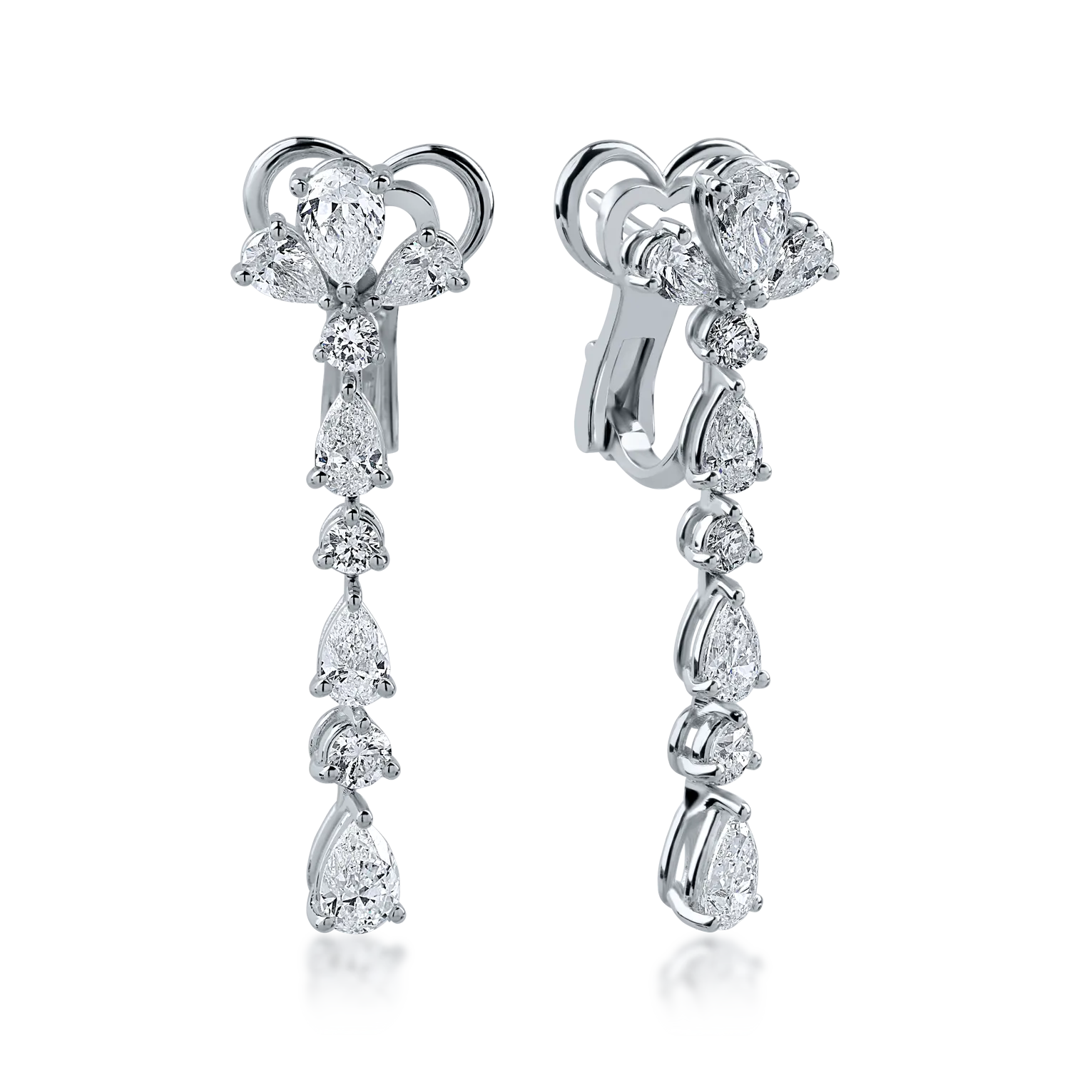 Cercei din aur alb cu diamante de 3.75ct
