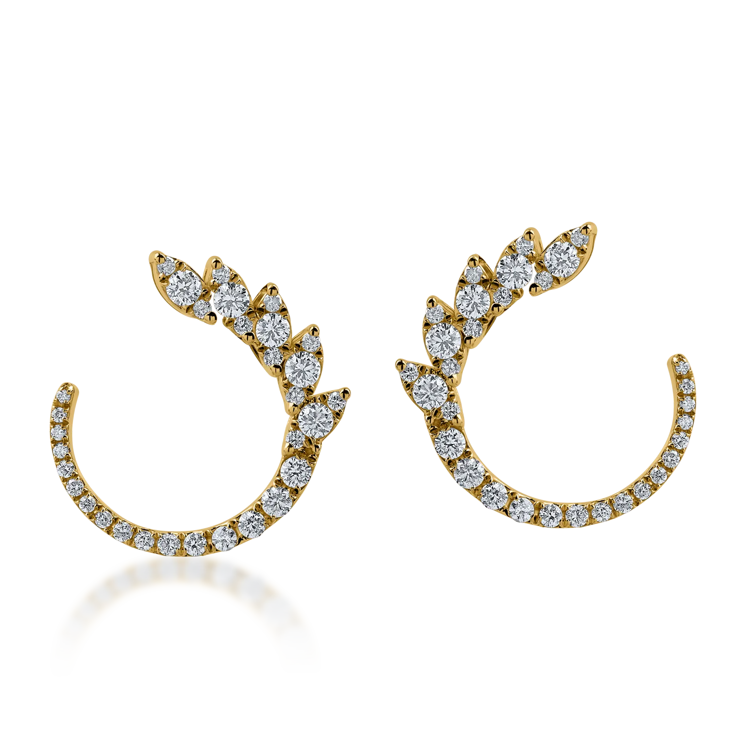 Yellow gold earrings with 0.76ct diamonds