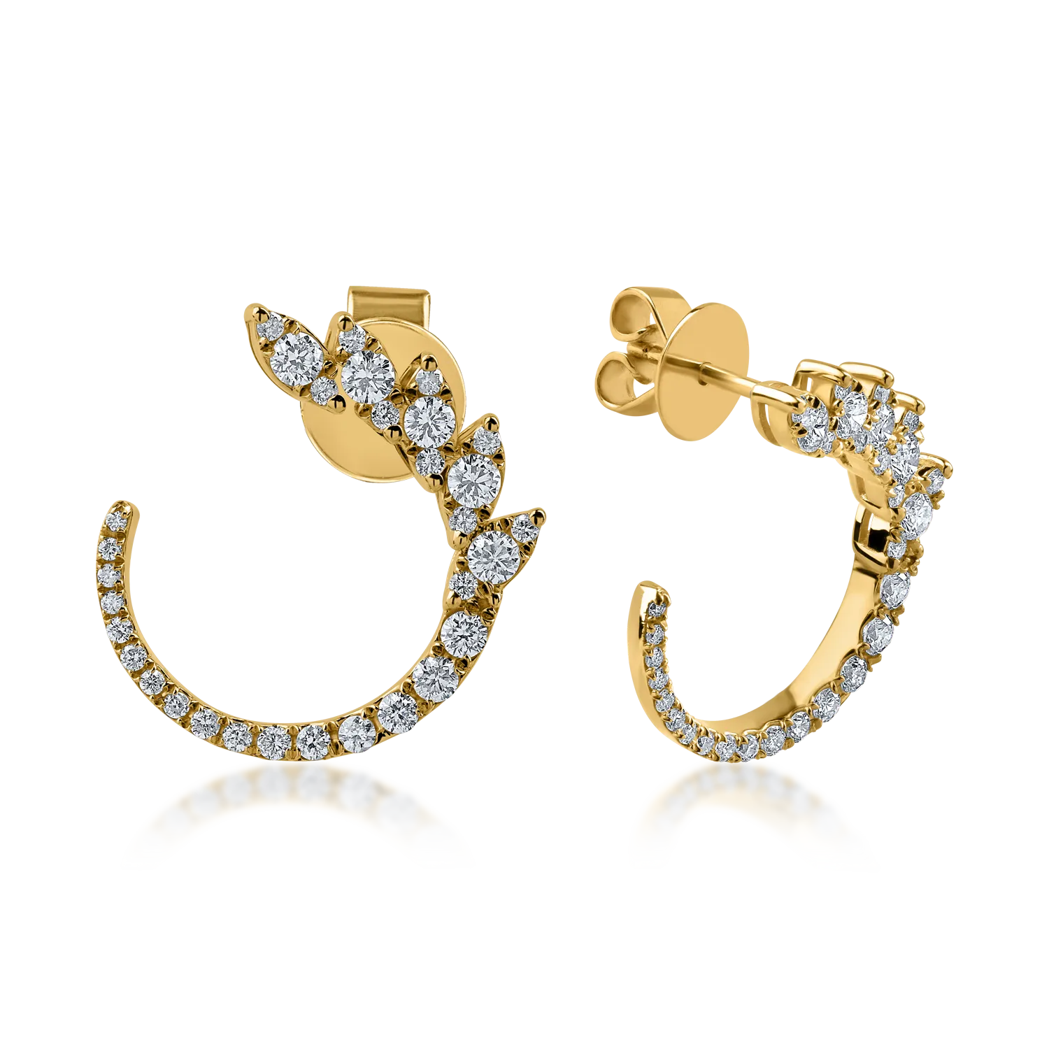 Yellow gold earrings with 0.76ct diamonds