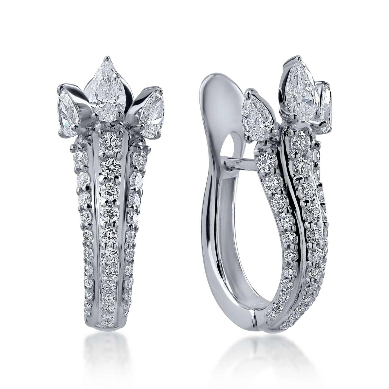 White gold earrings with 1.45ct diamonds