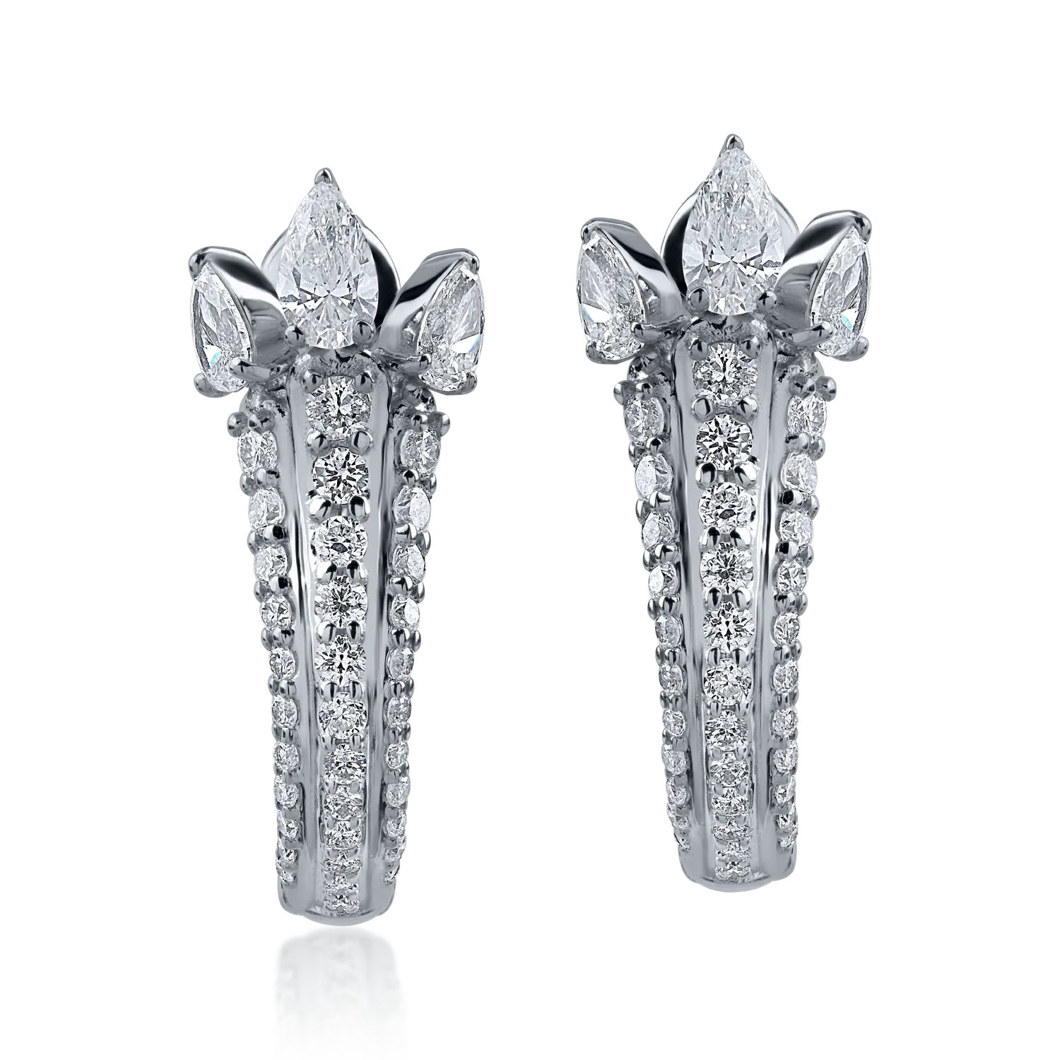 Cercei din aur alb cu diamante de 1.45ct-166877