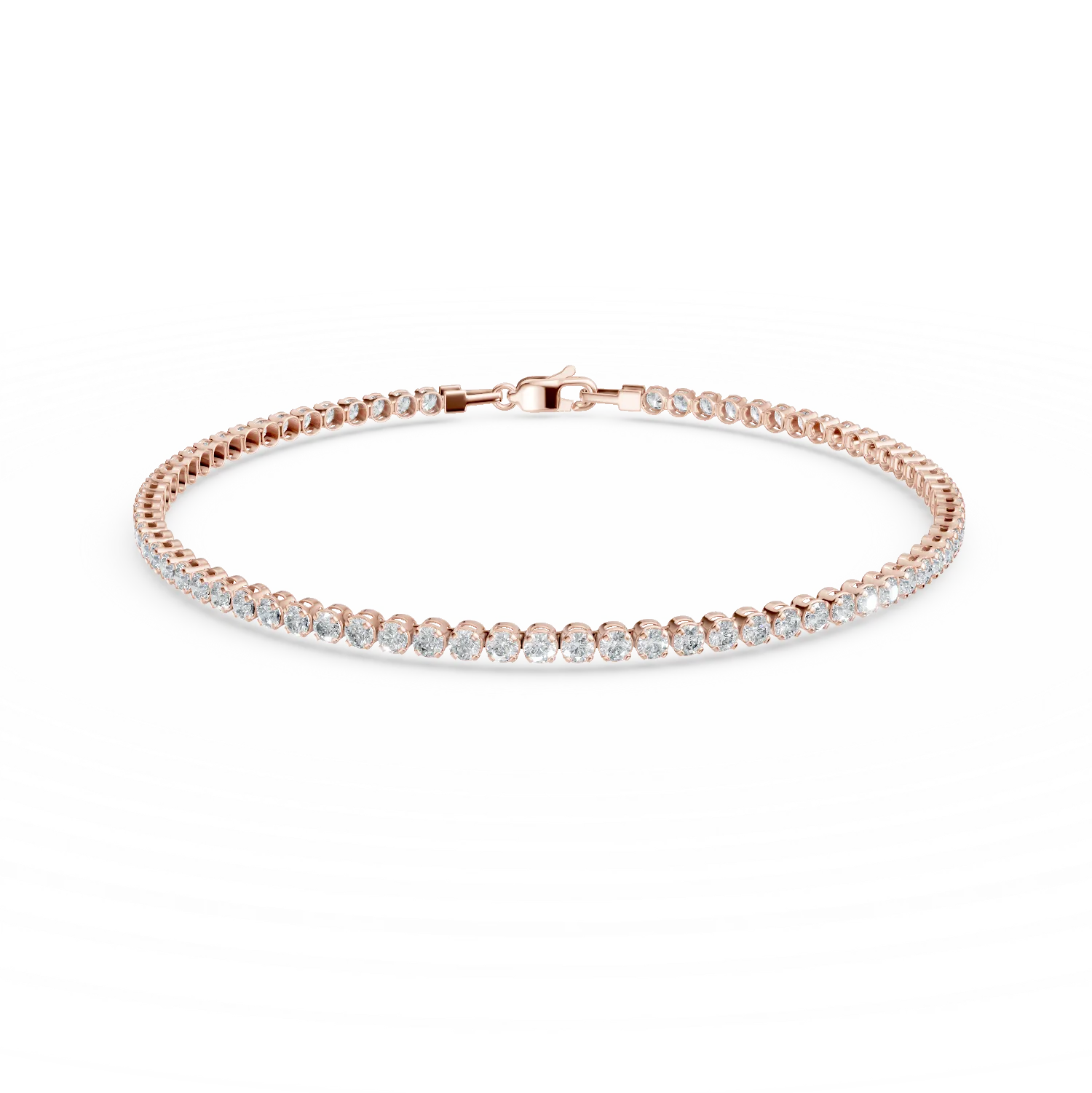 Rose gold tennis bracelet with zirconia