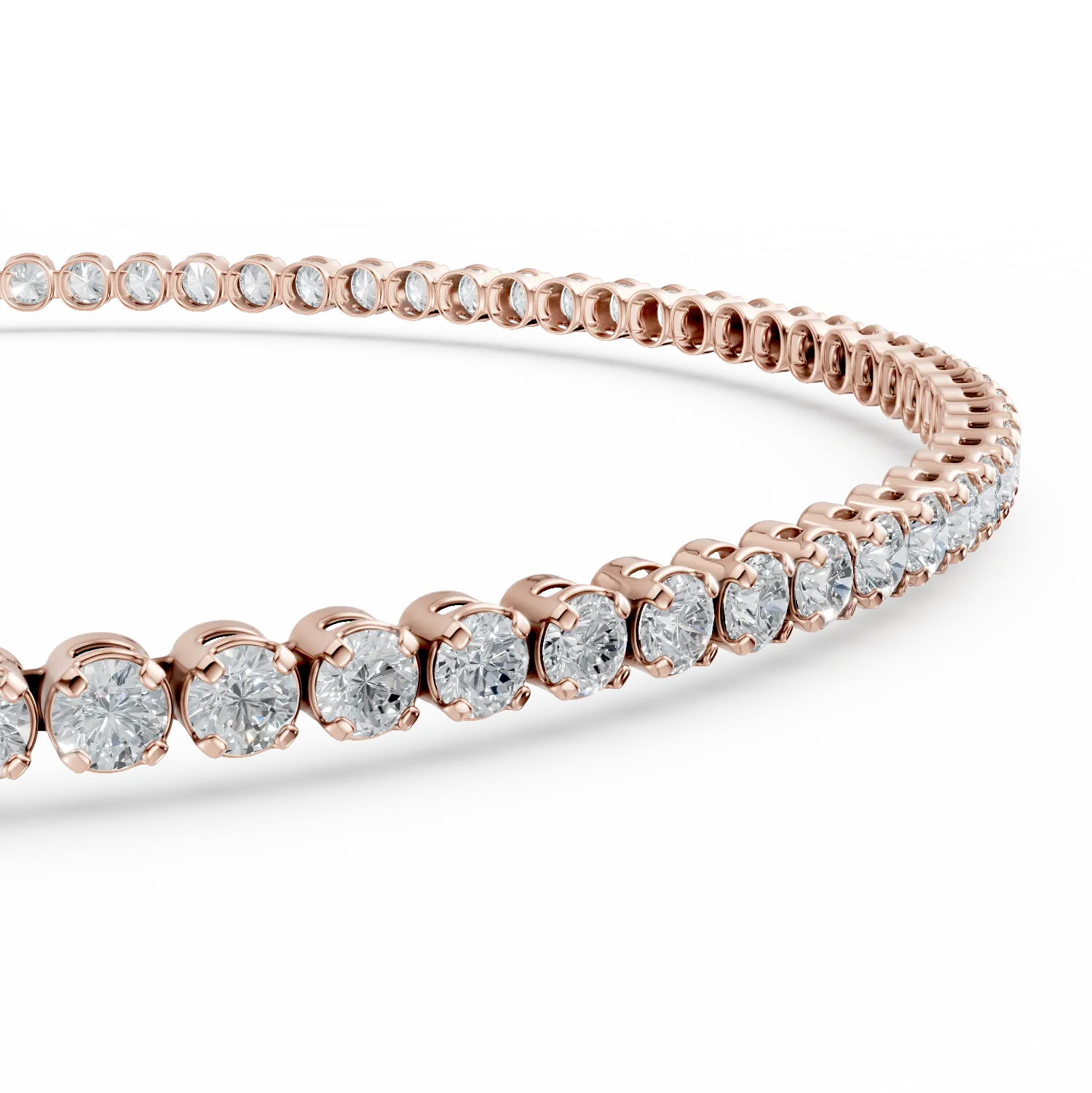 Rose gold tennis bracelet with zirconia