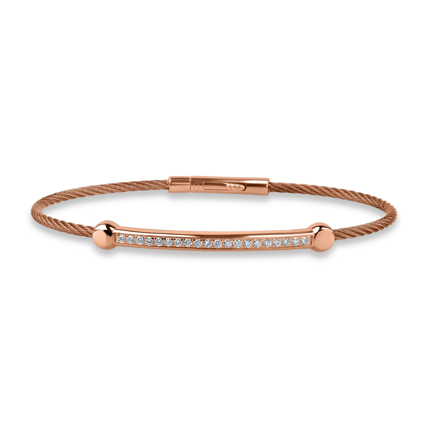 Rose gold and steel bracelet with 0.3ct diamonds
