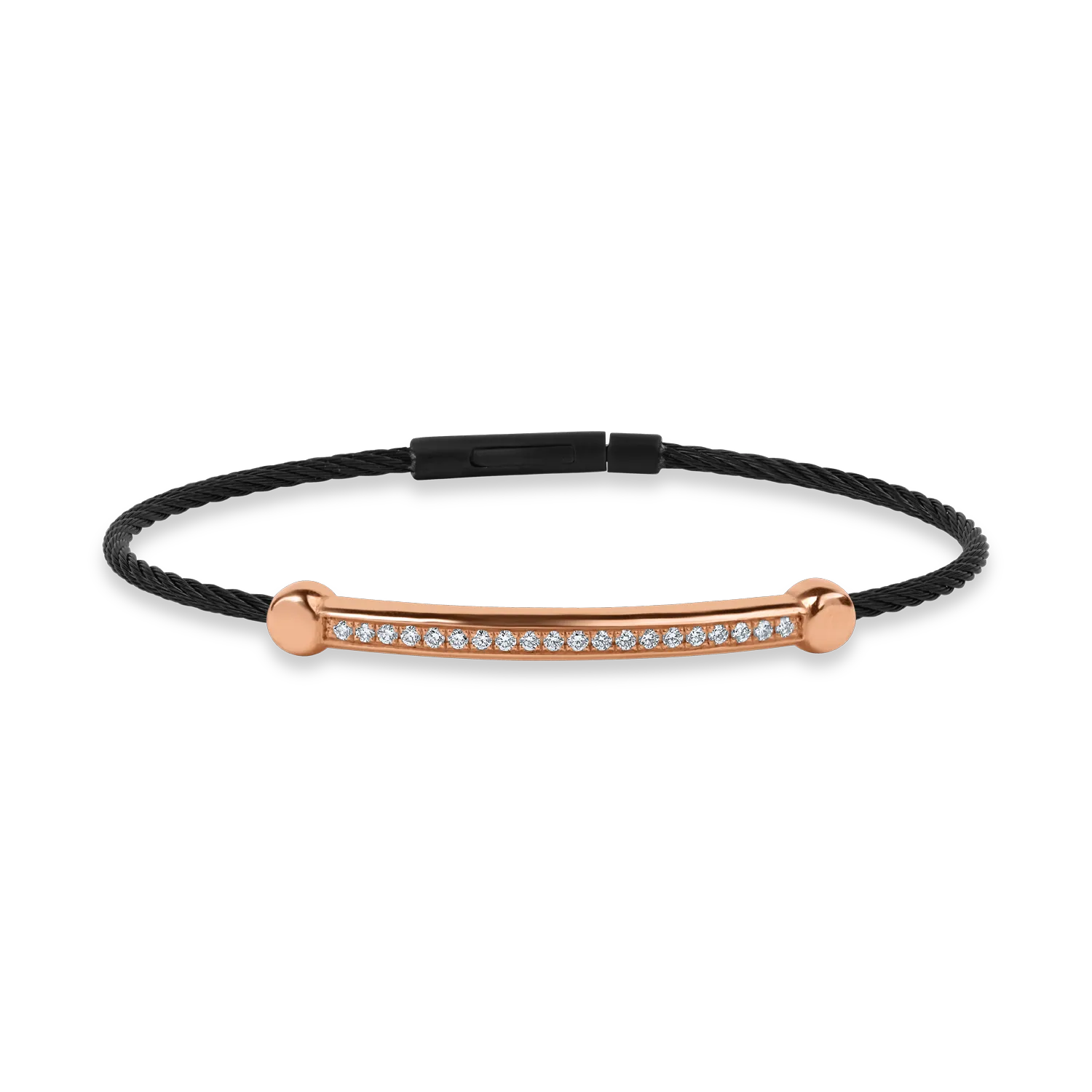 Rose gold and steel bracelet with 0.3ct diamonds