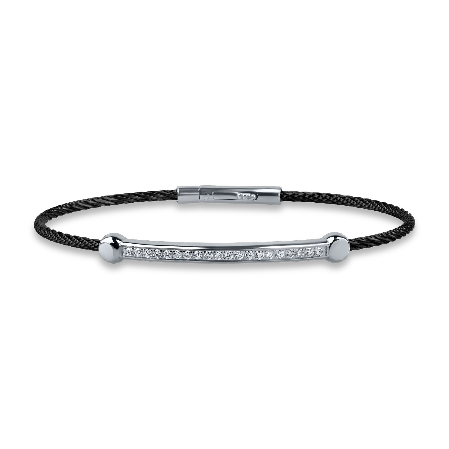 White gold and steel bracelet with 0.3ct diamonds