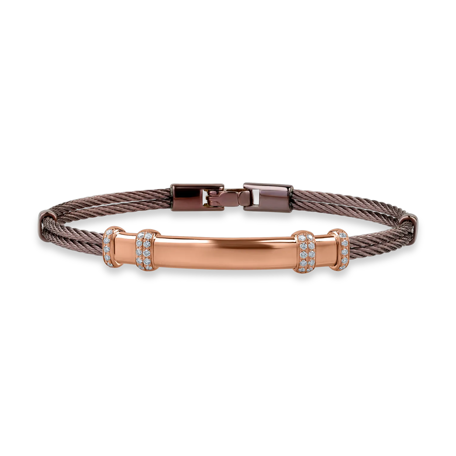 Rose gold and steel bracelet with 0.25ct diamonds