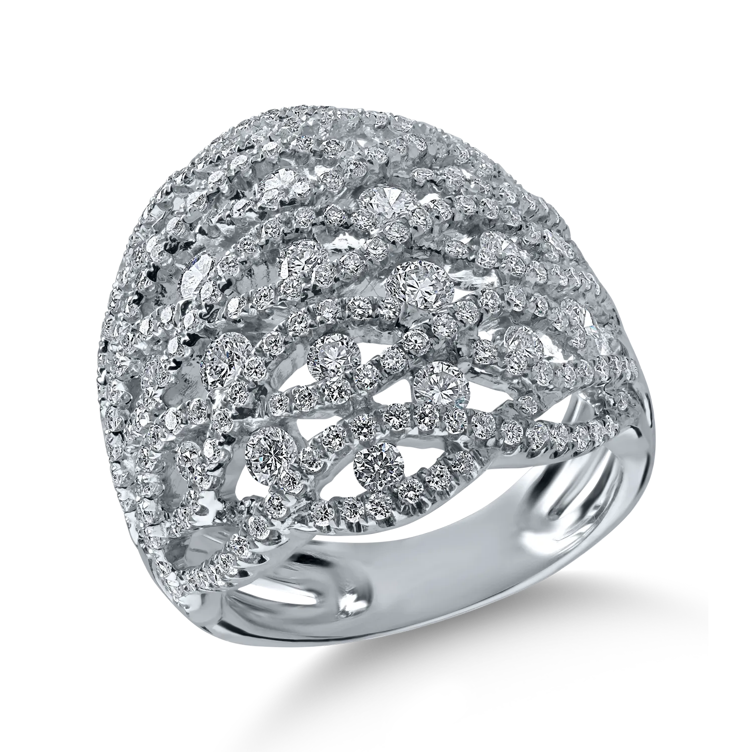 Pierścionek z białego złota z 2.5ct diamentami