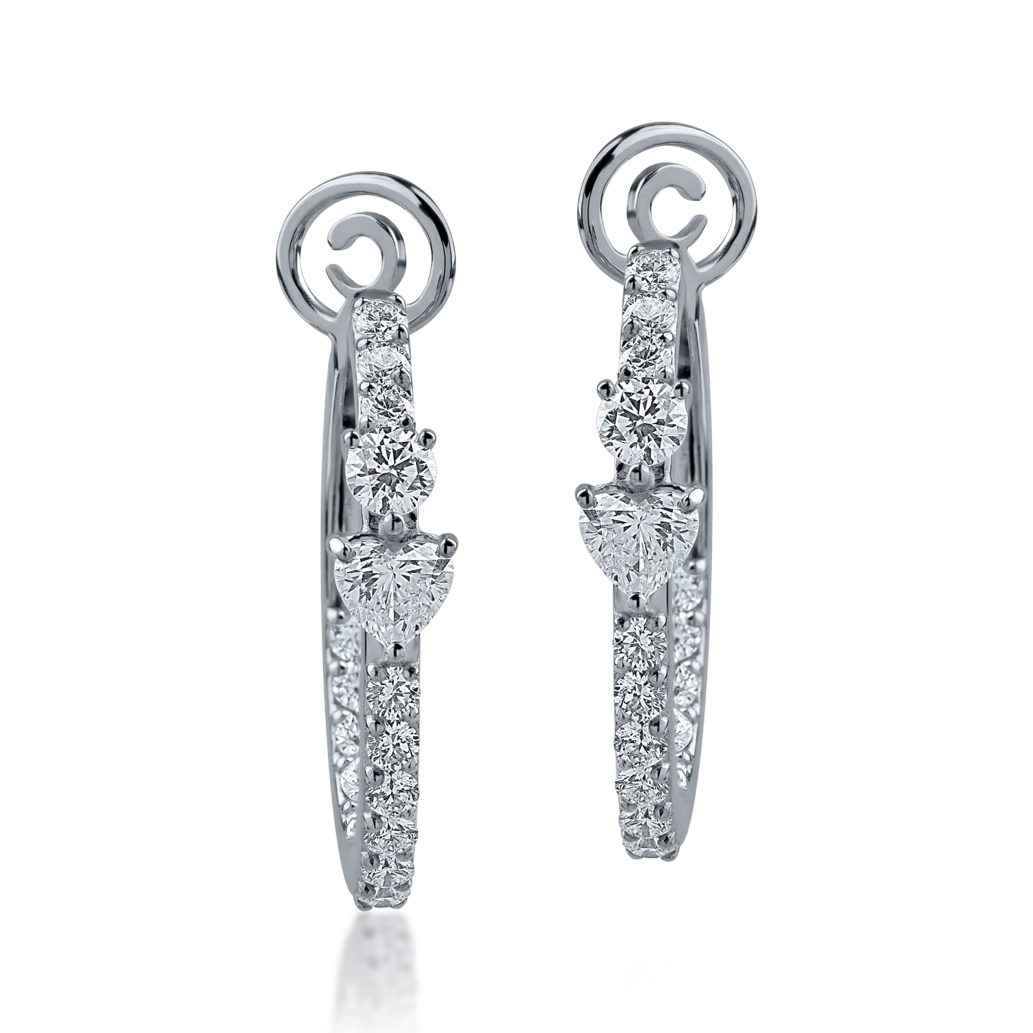 White gold earrings with 1.39ct diamonds