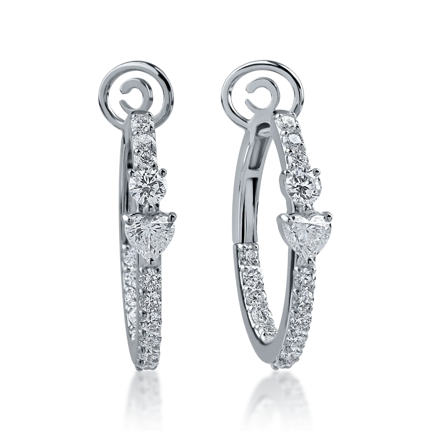 White gold earrings with 1.39ct diamonds