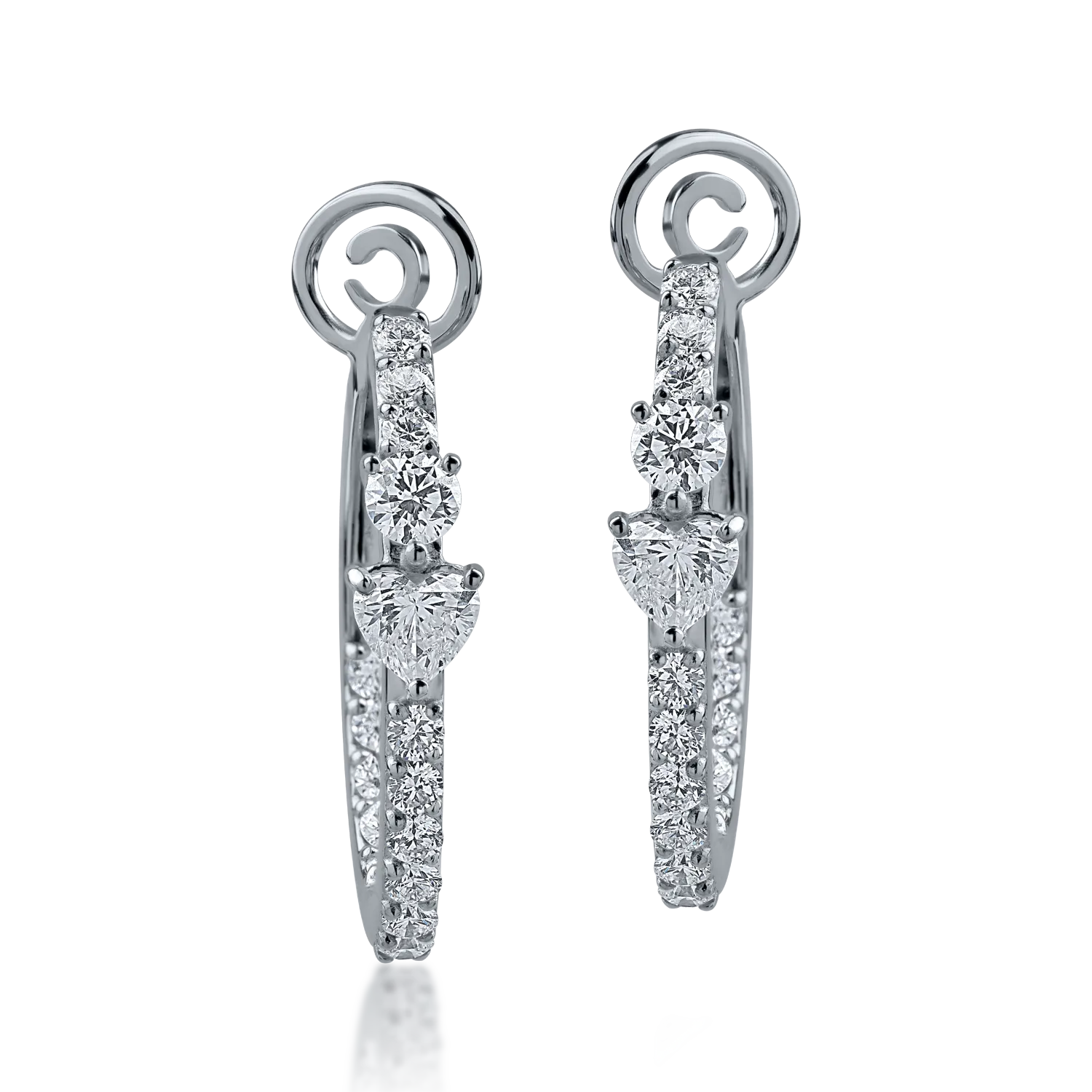 Cercei din aur alb cu diamante de 1.39ct-166928
