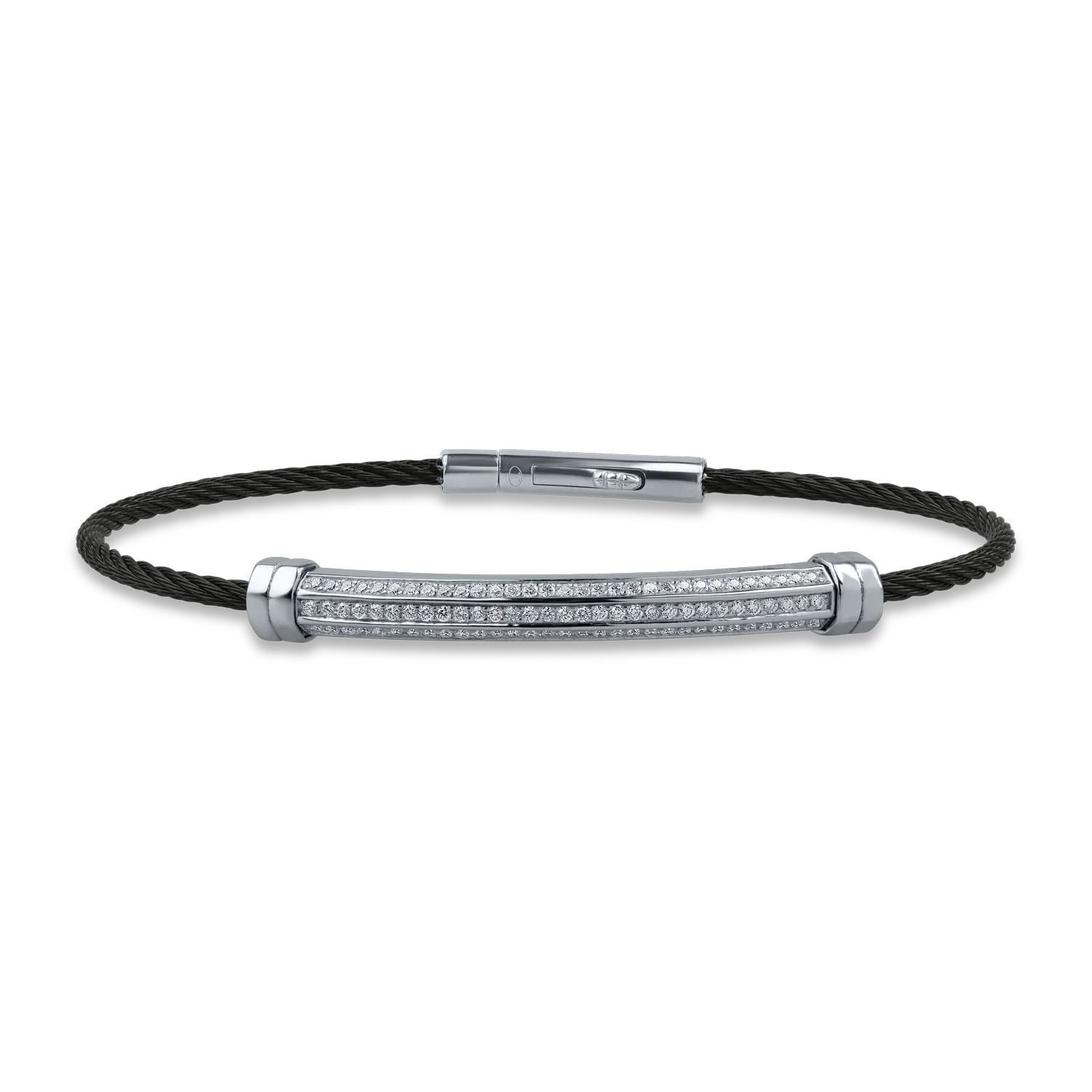 White gold and steel bracelet with 0.45ct diamonds