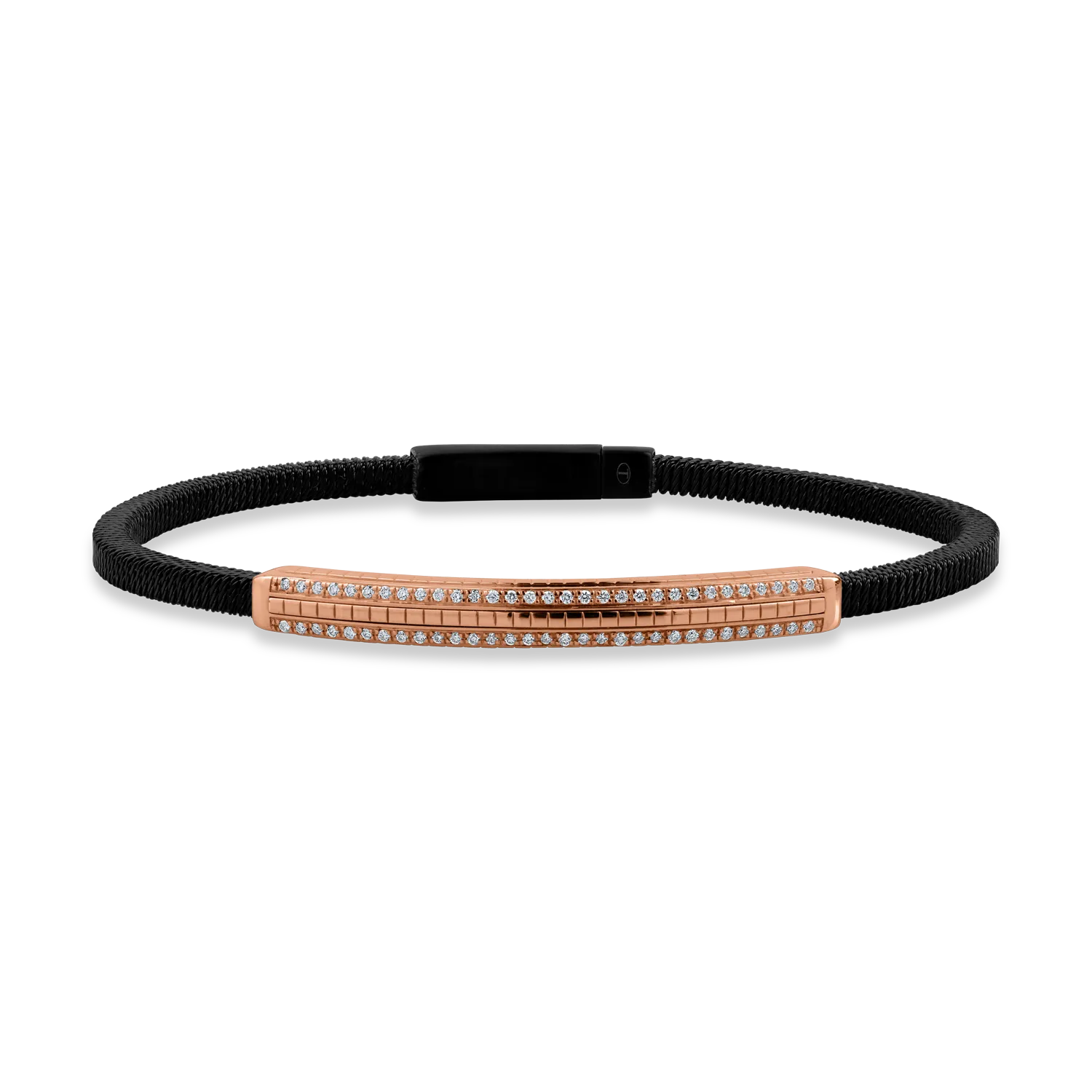Rose gold and steel bracelet with 0.22ct diamonds