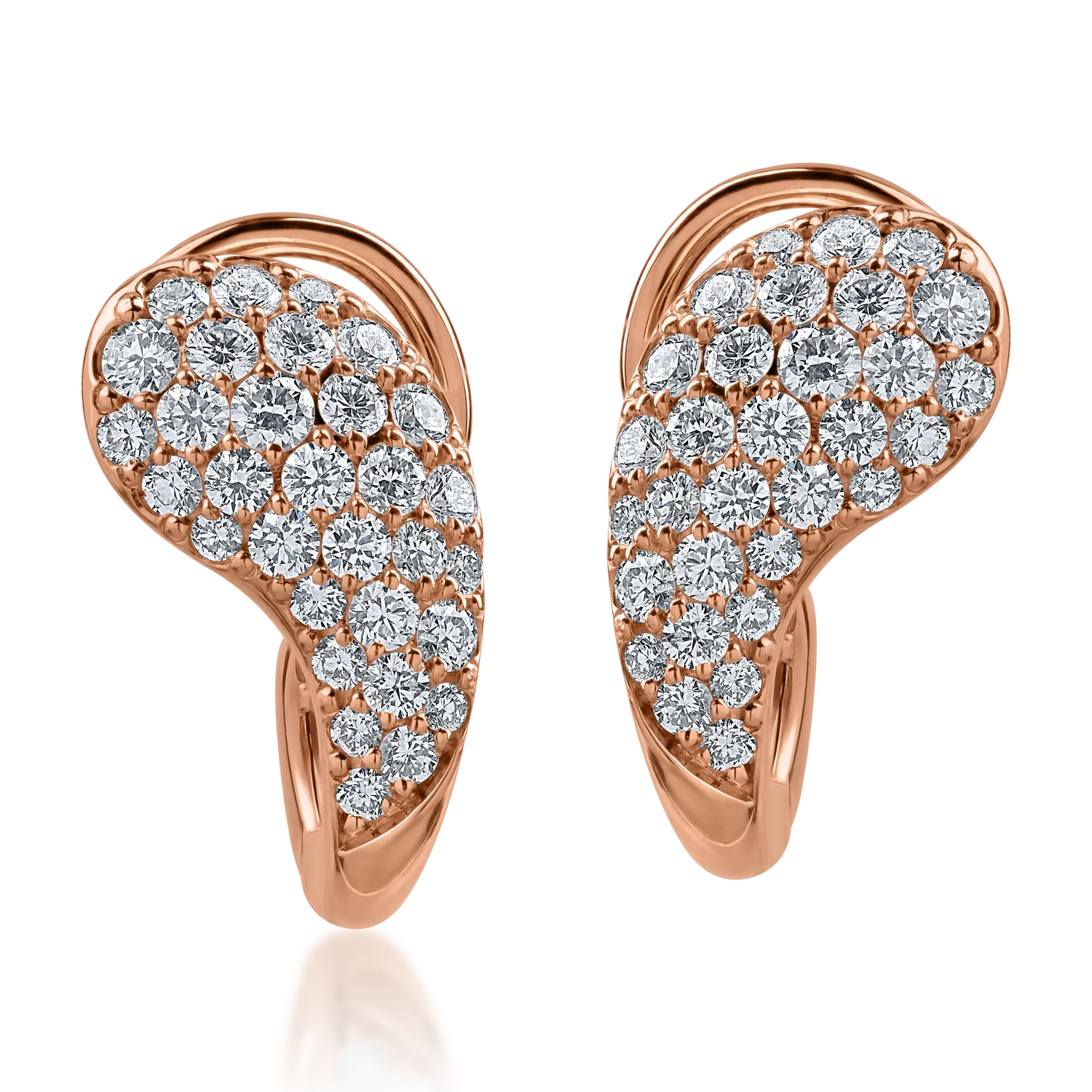 Rose gold earrings with 0.92ct diamonds