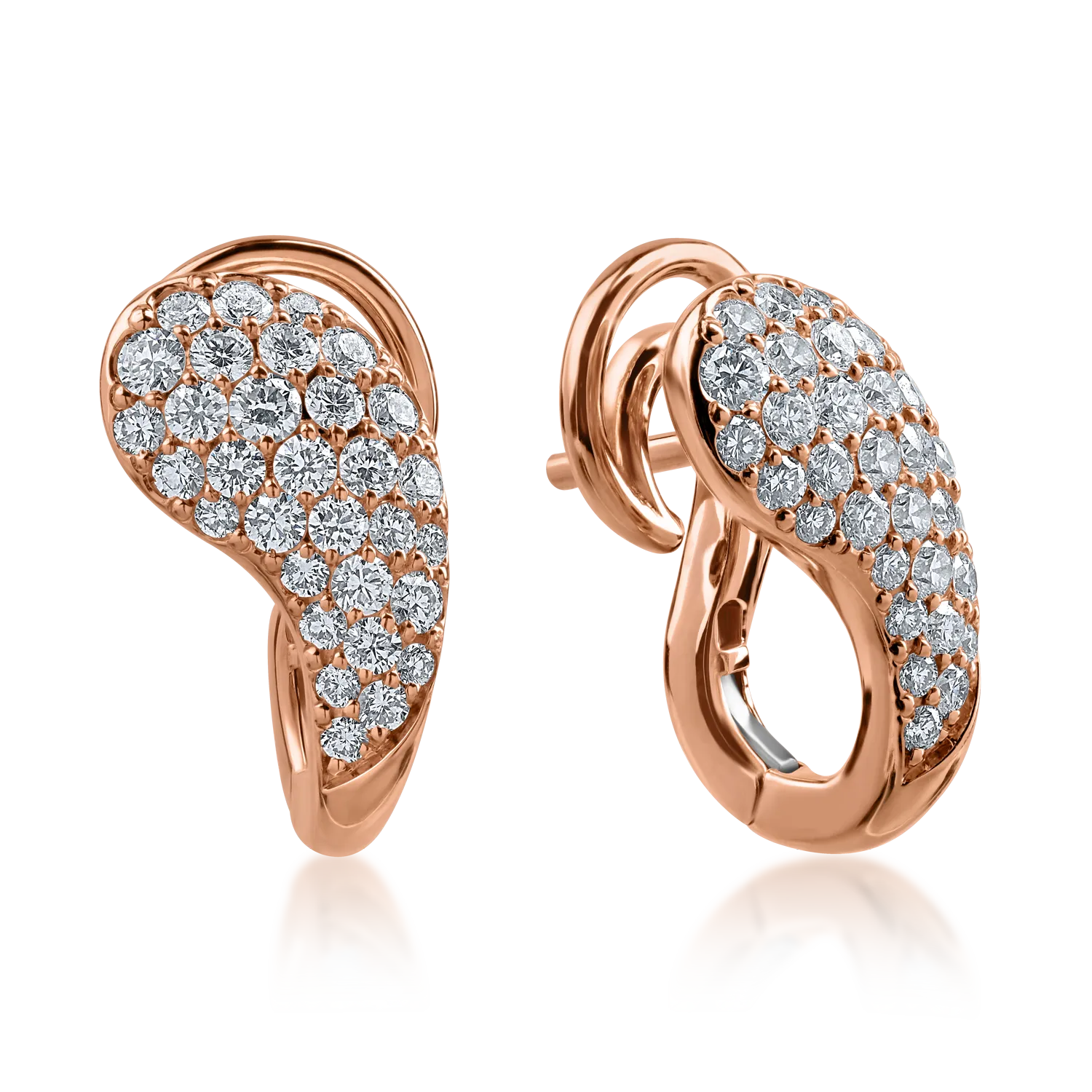 TEILOR Cercei din aur roz cu diamante de 0.92ct