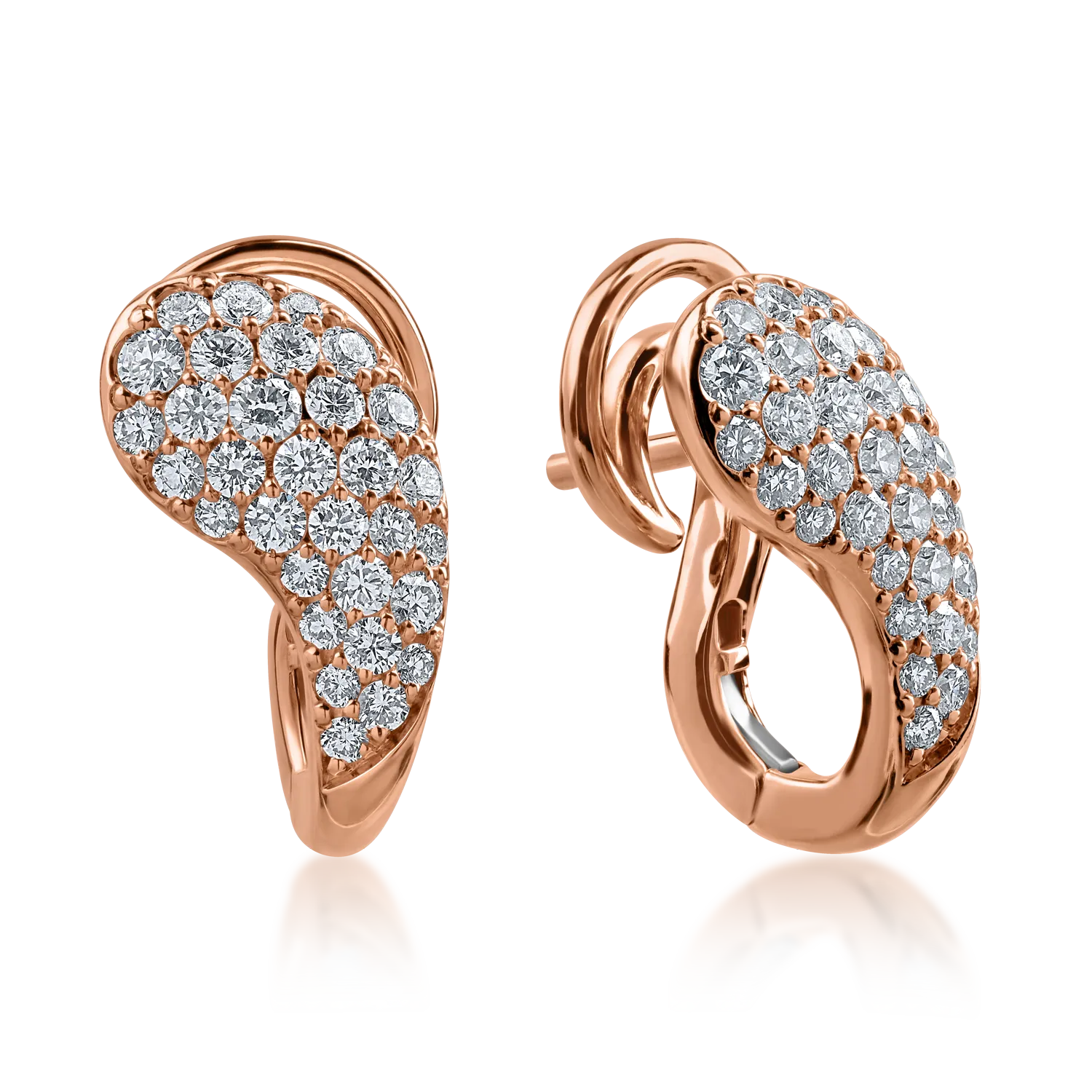 Rose gold earrings with 0.88ct diamonds