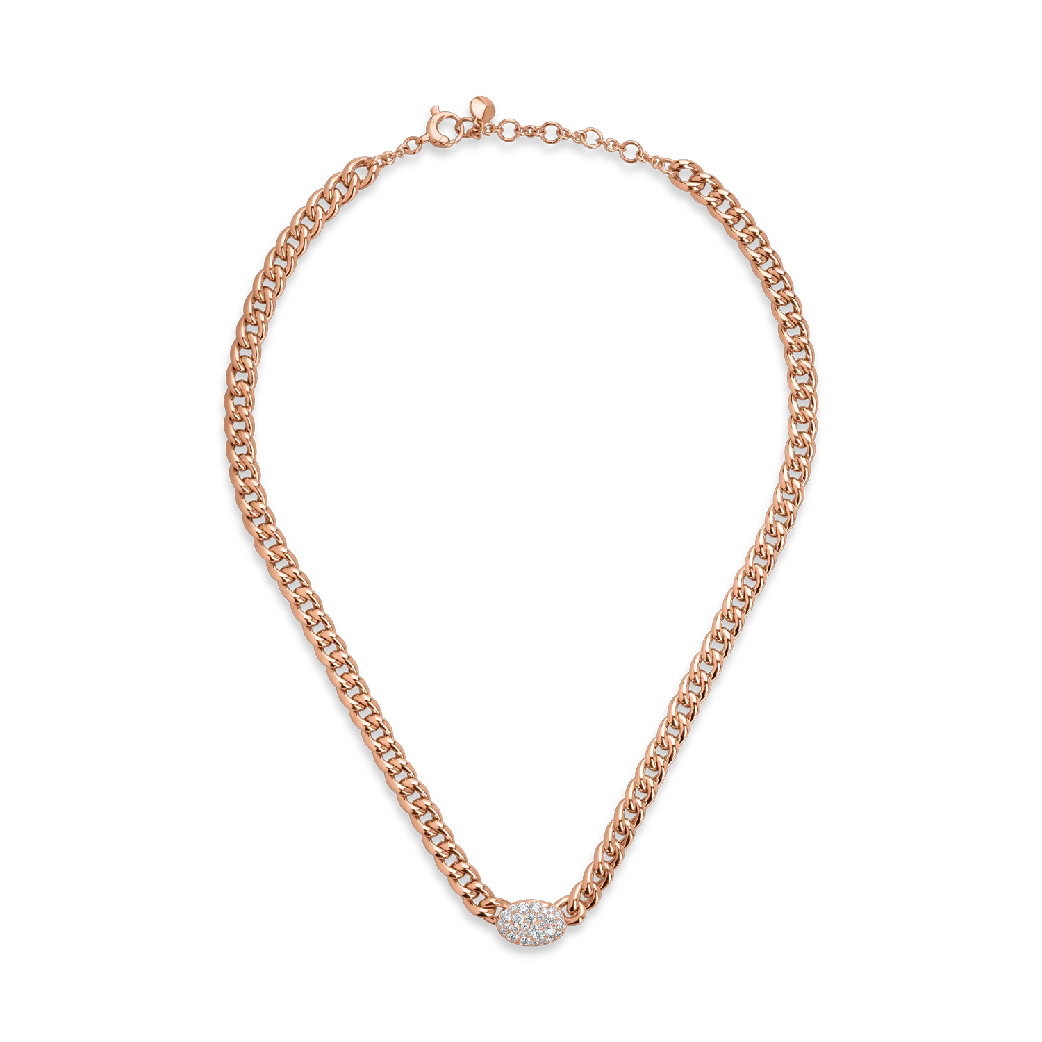 Rose gold pendant necklace with 0.7ct diamonds