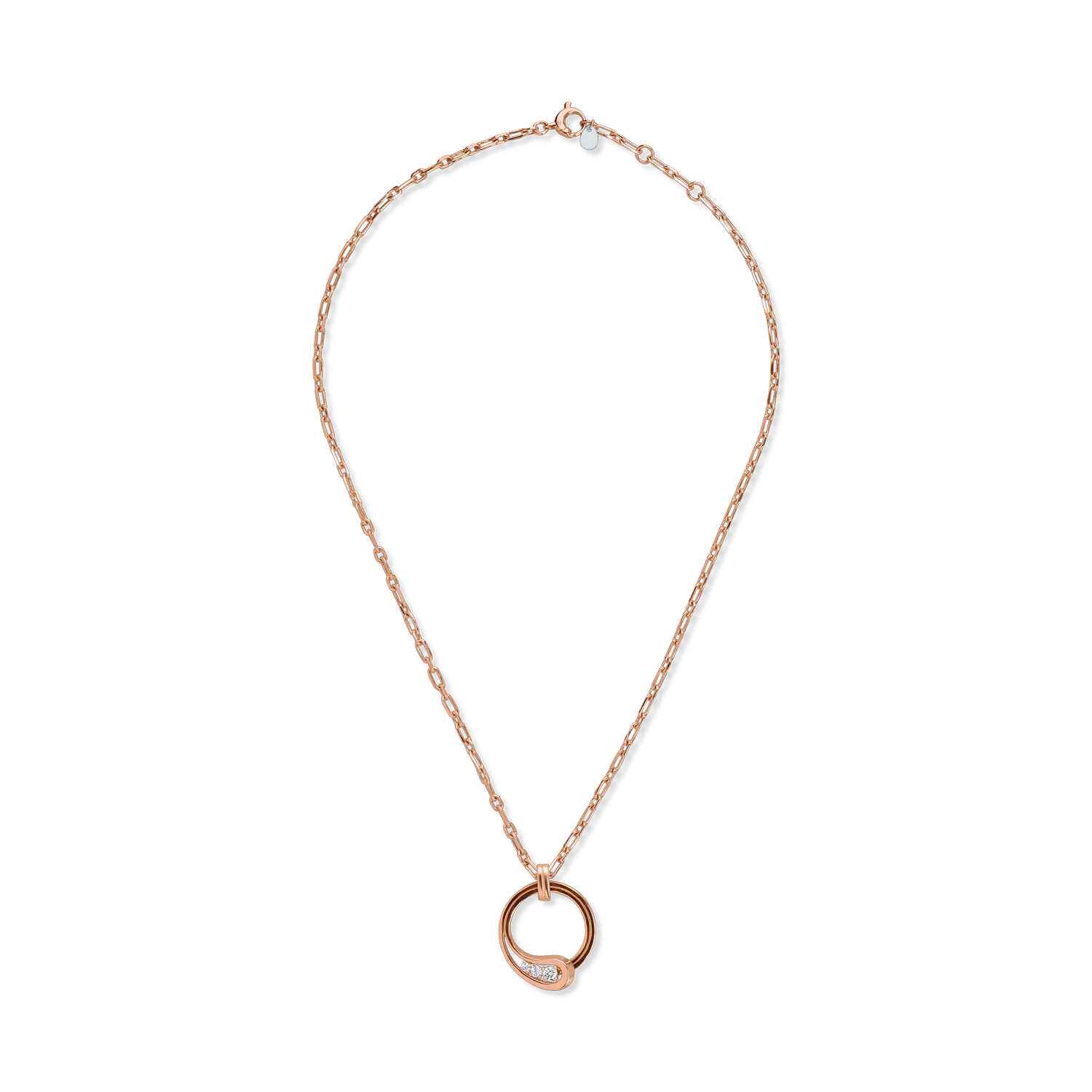 Lant cu pandantiv din aur roz cu diamante de 0.25ct-166957