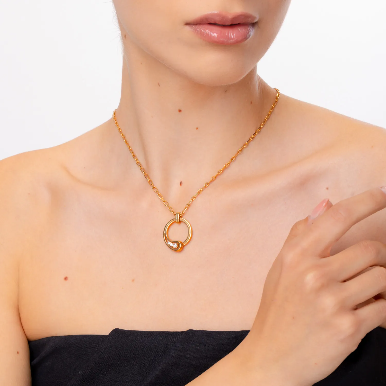 Łańcuszek z różowego złota z 0.25ct diamentami