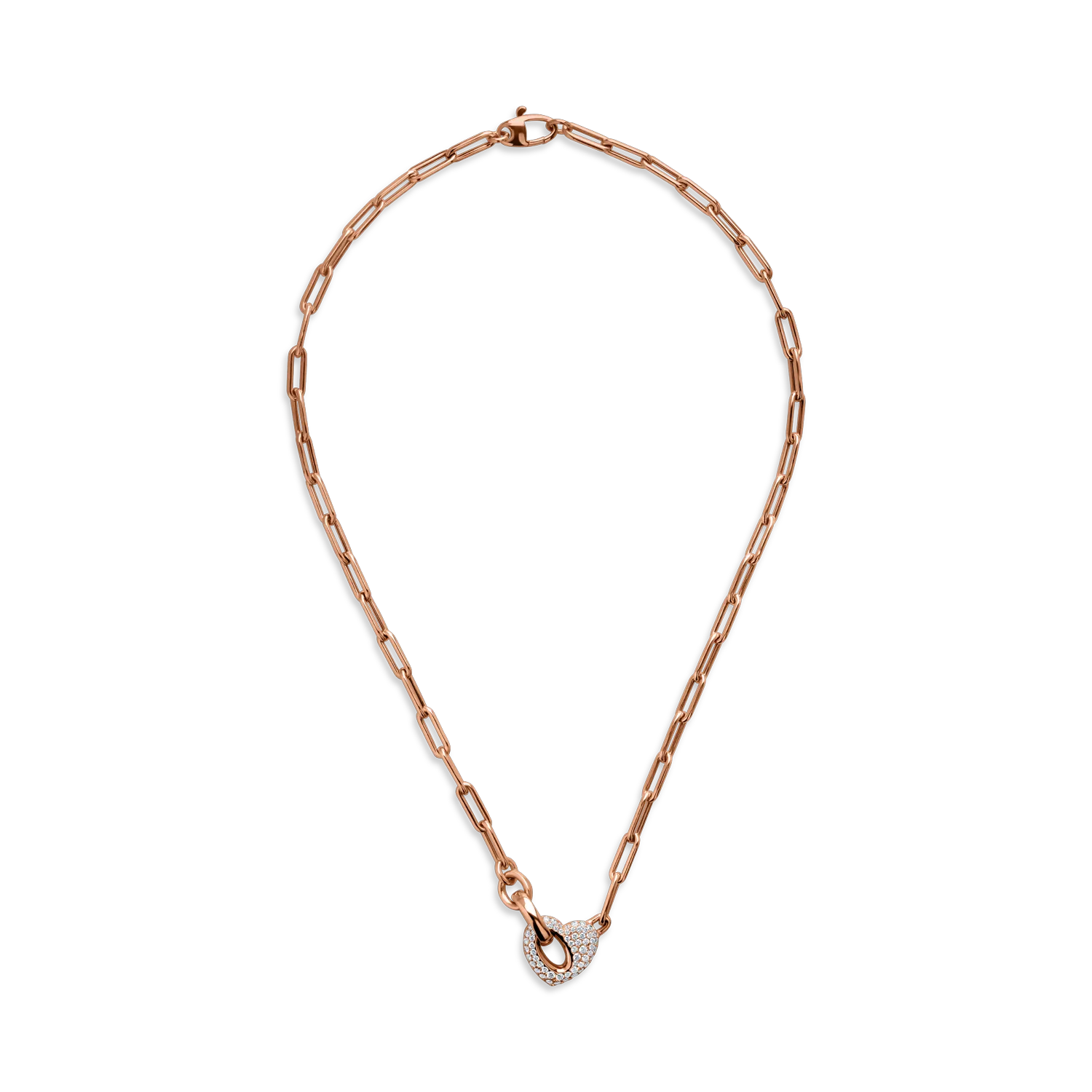 Rose gold heart pendant necklace with 0.85ct diamonds-166966