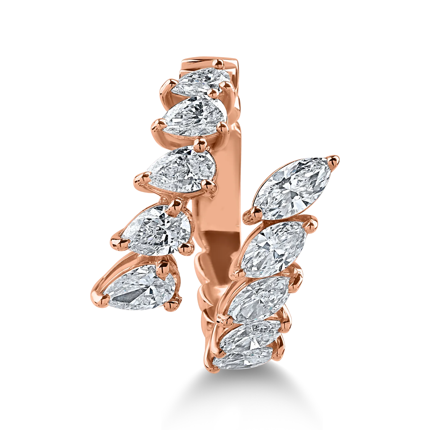 Pierścionek z różowego złota z diamentami o masie 1.87ct