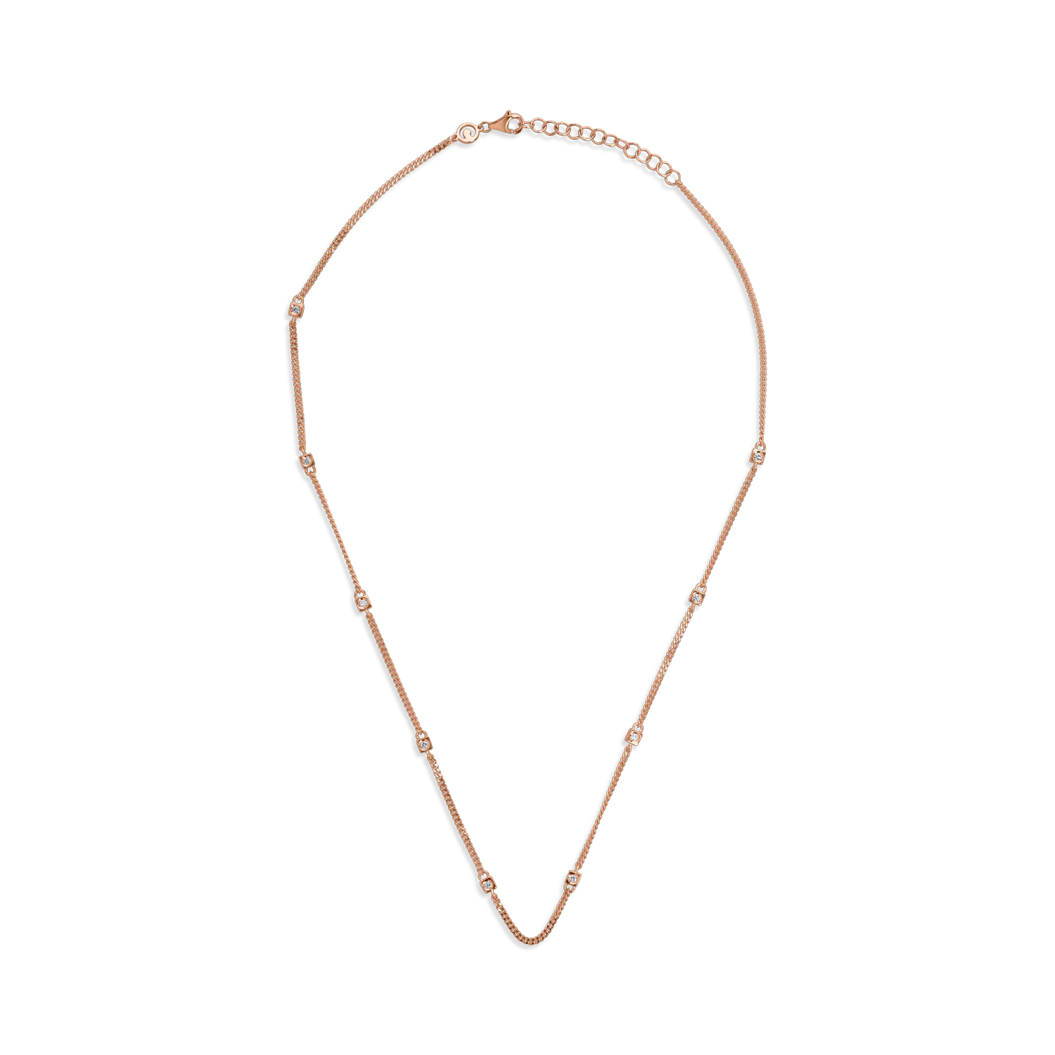 Rose gold chain with 0.6ct diamonds