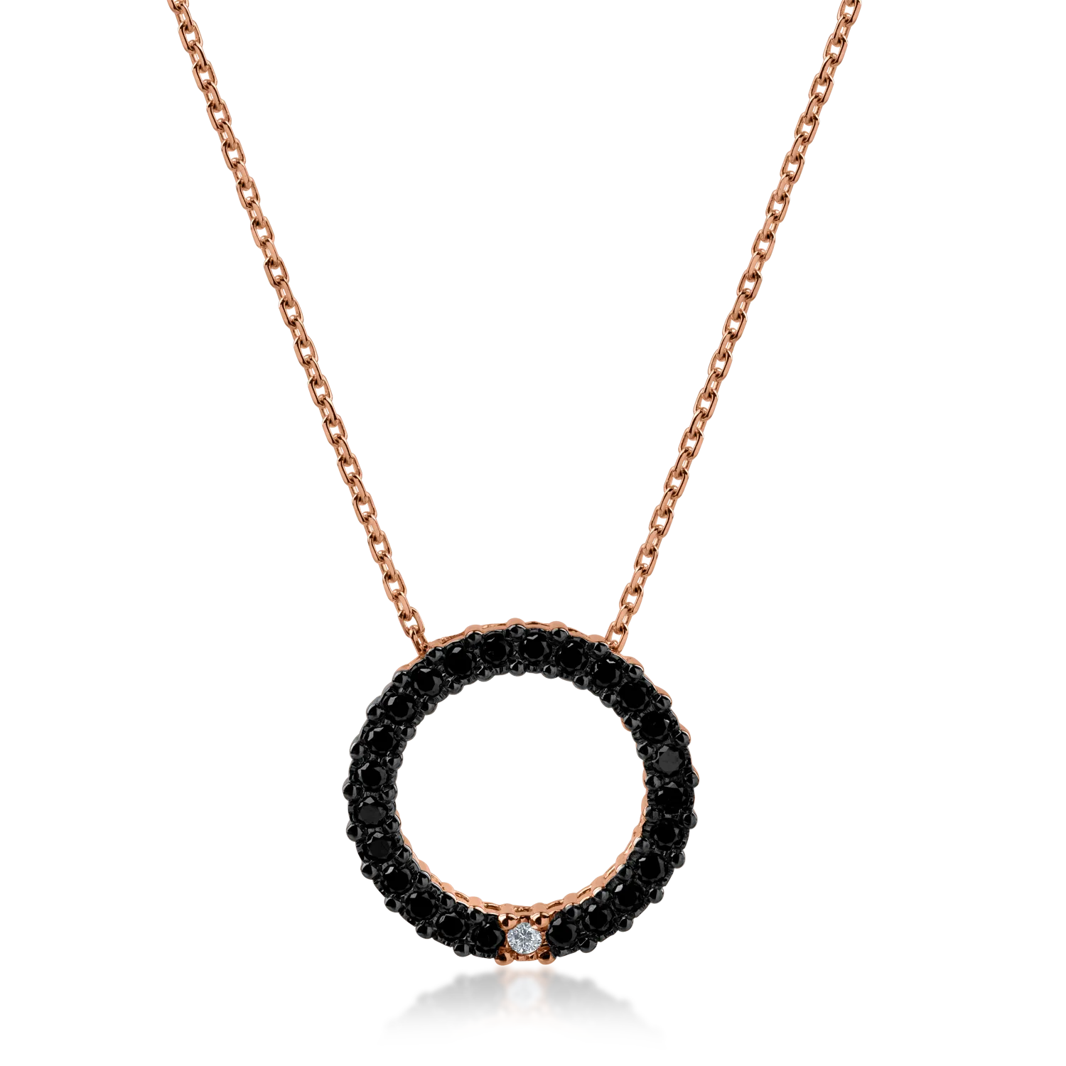 Rose gold pendant necklace with 0.45ct diamonds