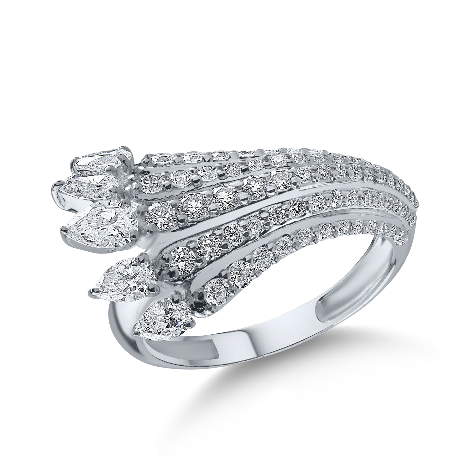 Fehérarany gyűrű 1.22ct gyémántokkal
