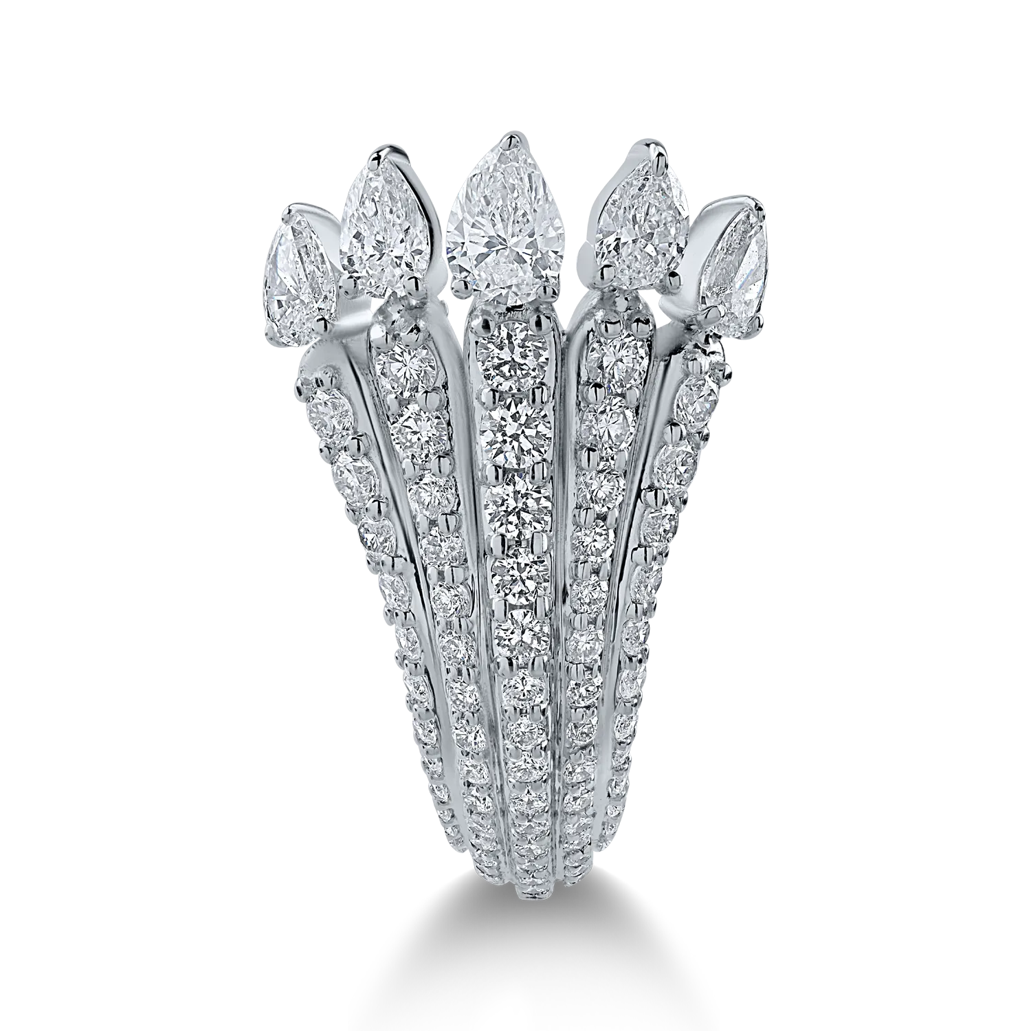 Inel din aur alb cu diamante de 1.22ct - imagine 2