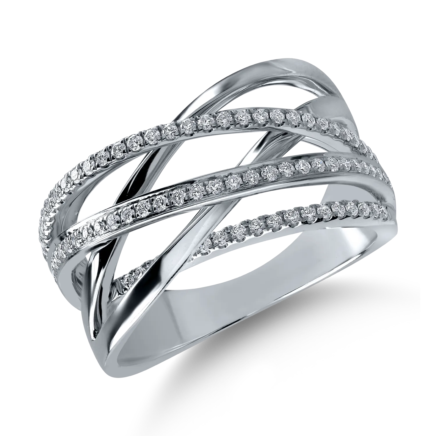 Fehérarany gyűrű 0.35ct gyémántokkal
